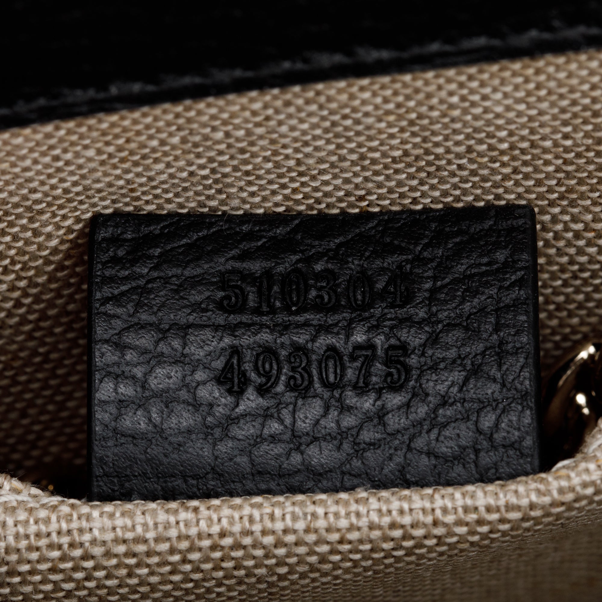 Gucci Black Dollar Calfskin Leather Interlocking GG Small Chain Shoulder Bag