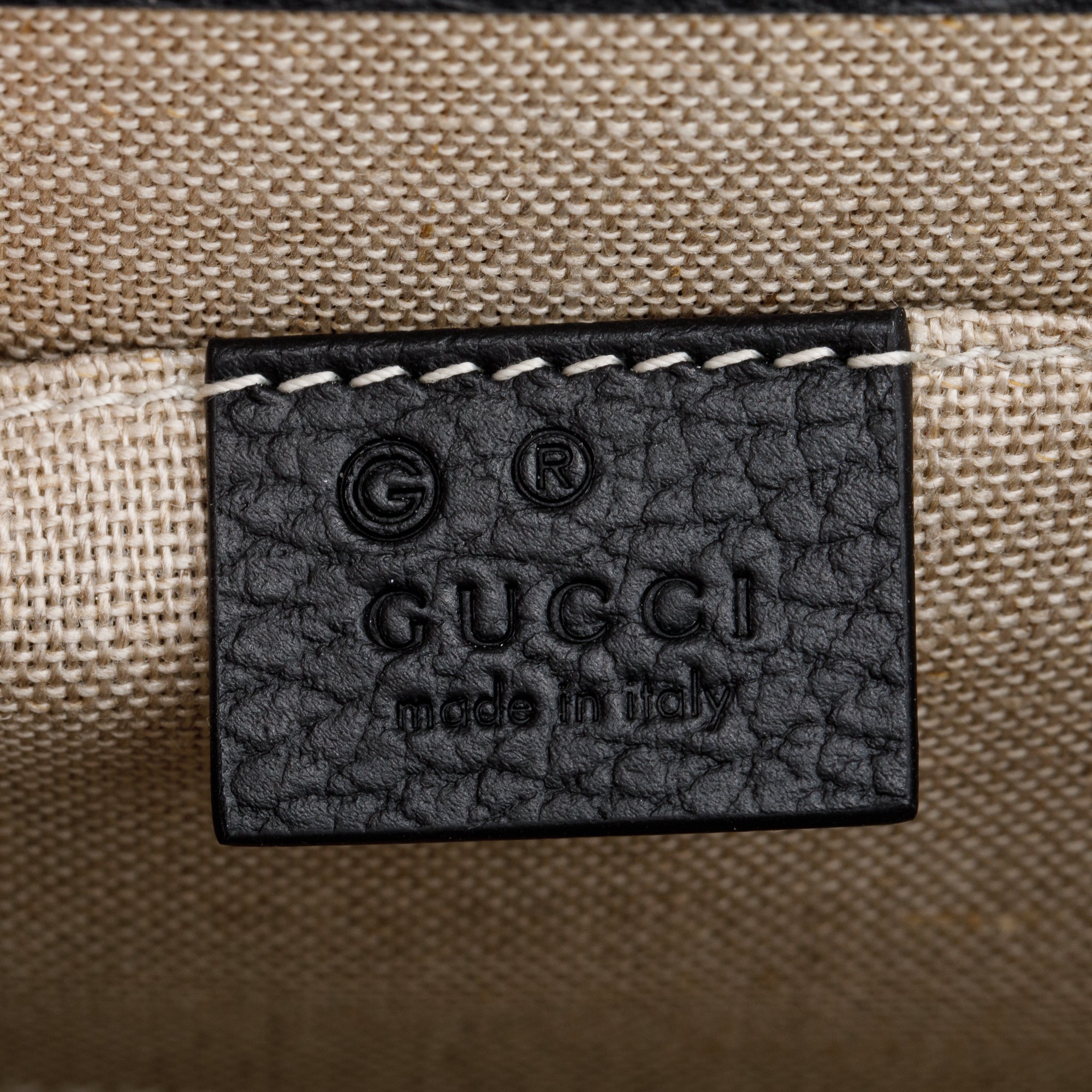 Gucci Black Dollar Calfskin Leather Interlocking GG Small Chain Shoulder Bag