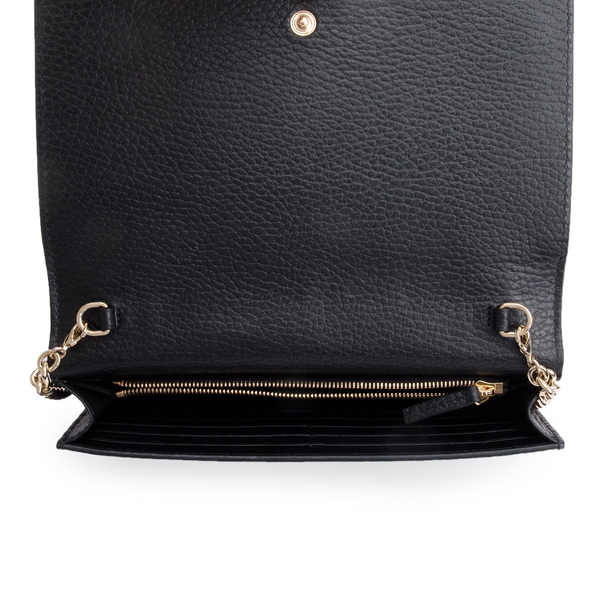 Gucci Black Dollar Calfskin Leather Medium Betty Chain Wallet