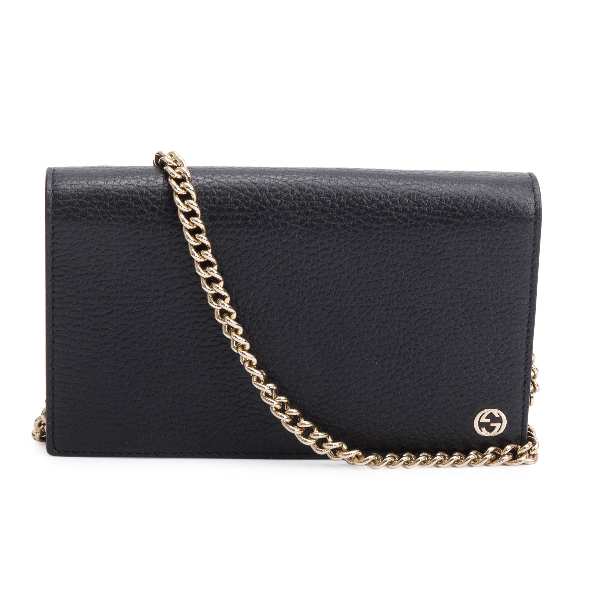 Gucci Black Dollar Calfskin Leather Medium Betty Chain Wallet