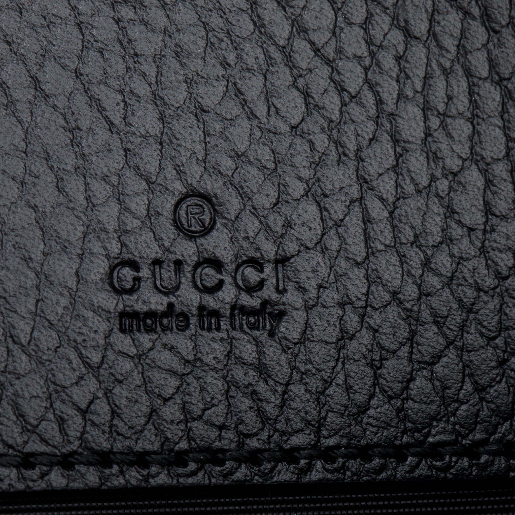 Gucci Black Dollar Calfskin Leather Super Mini GG Marmont Chain Shoulder Bag w/ Box