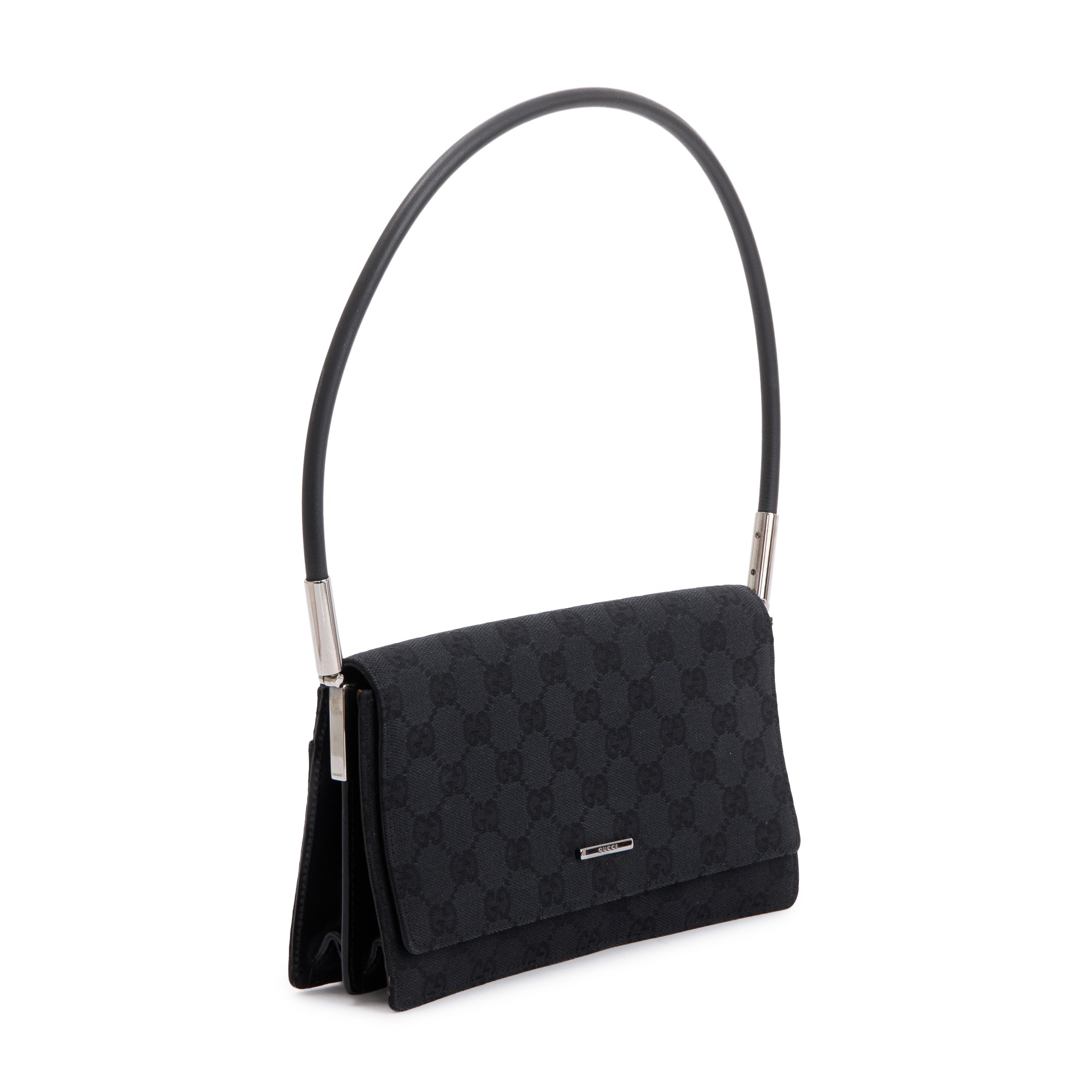 Gucci Black GG Canvas Baguette