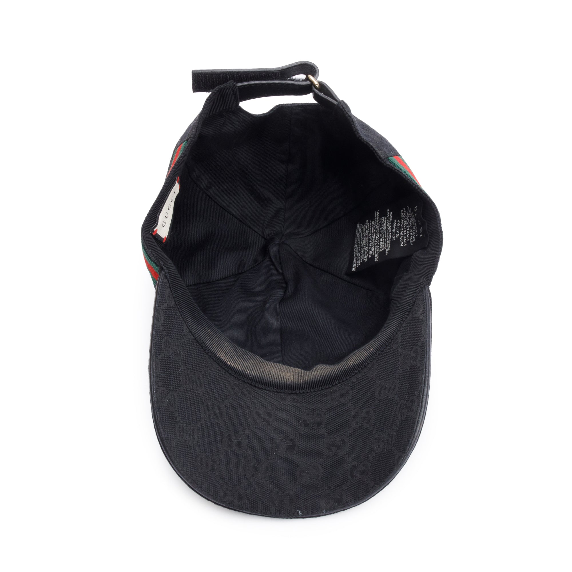 Gucci Black GG Canvas Baseball Hat with Web, Size XL 60 w/ Box