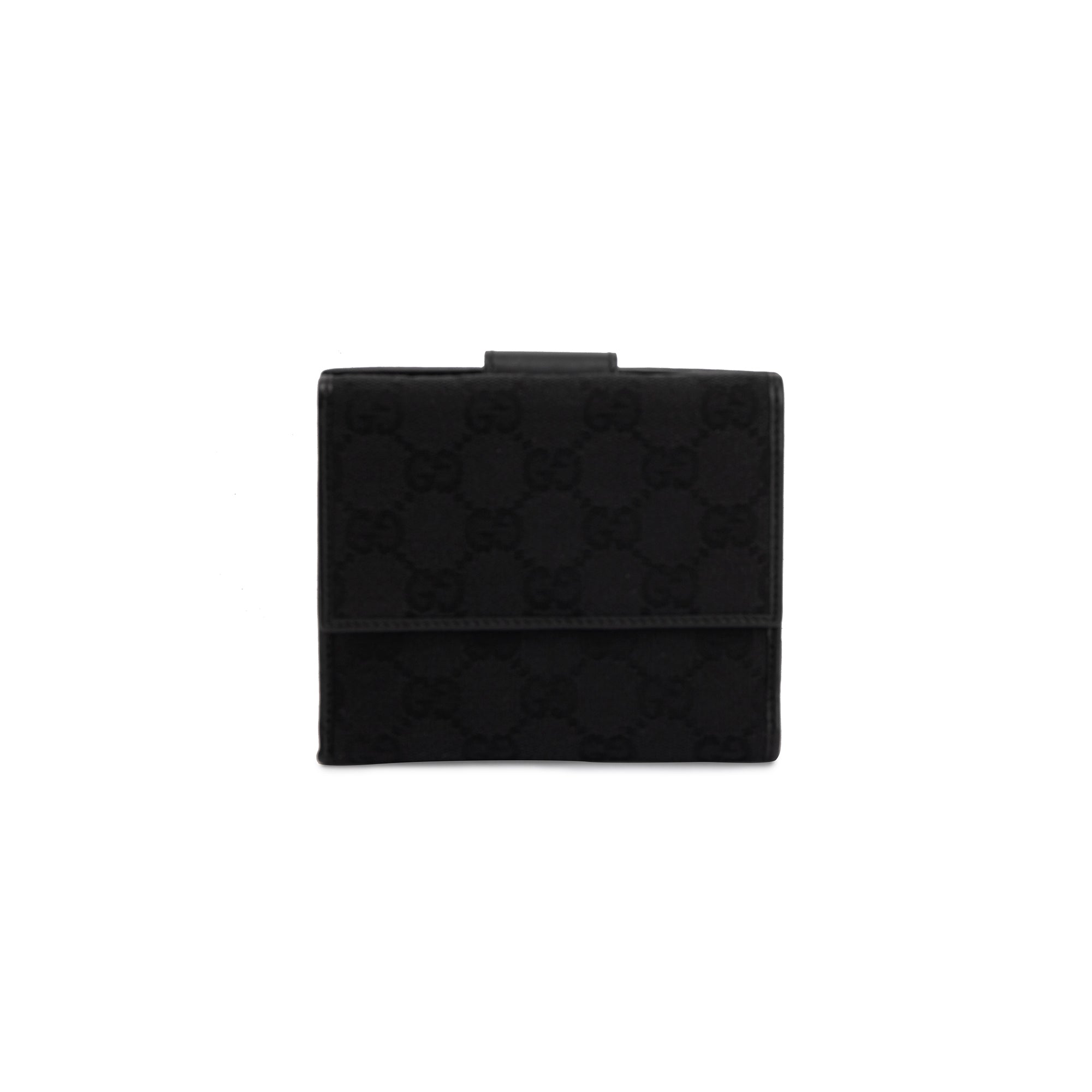 Gucci Black GG Canvas Compact Wallet