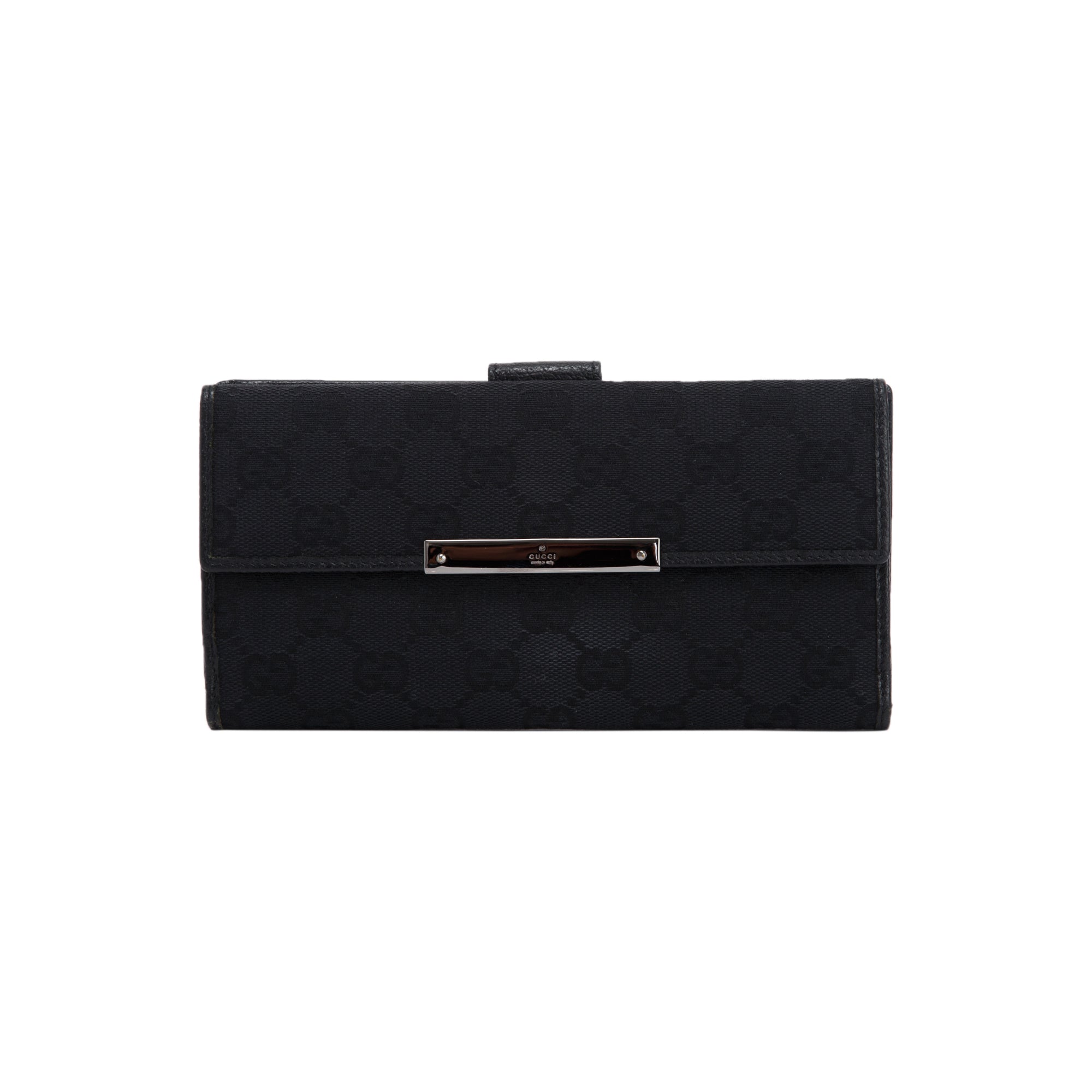 Gucci Black GG Canvas Continental Wallet