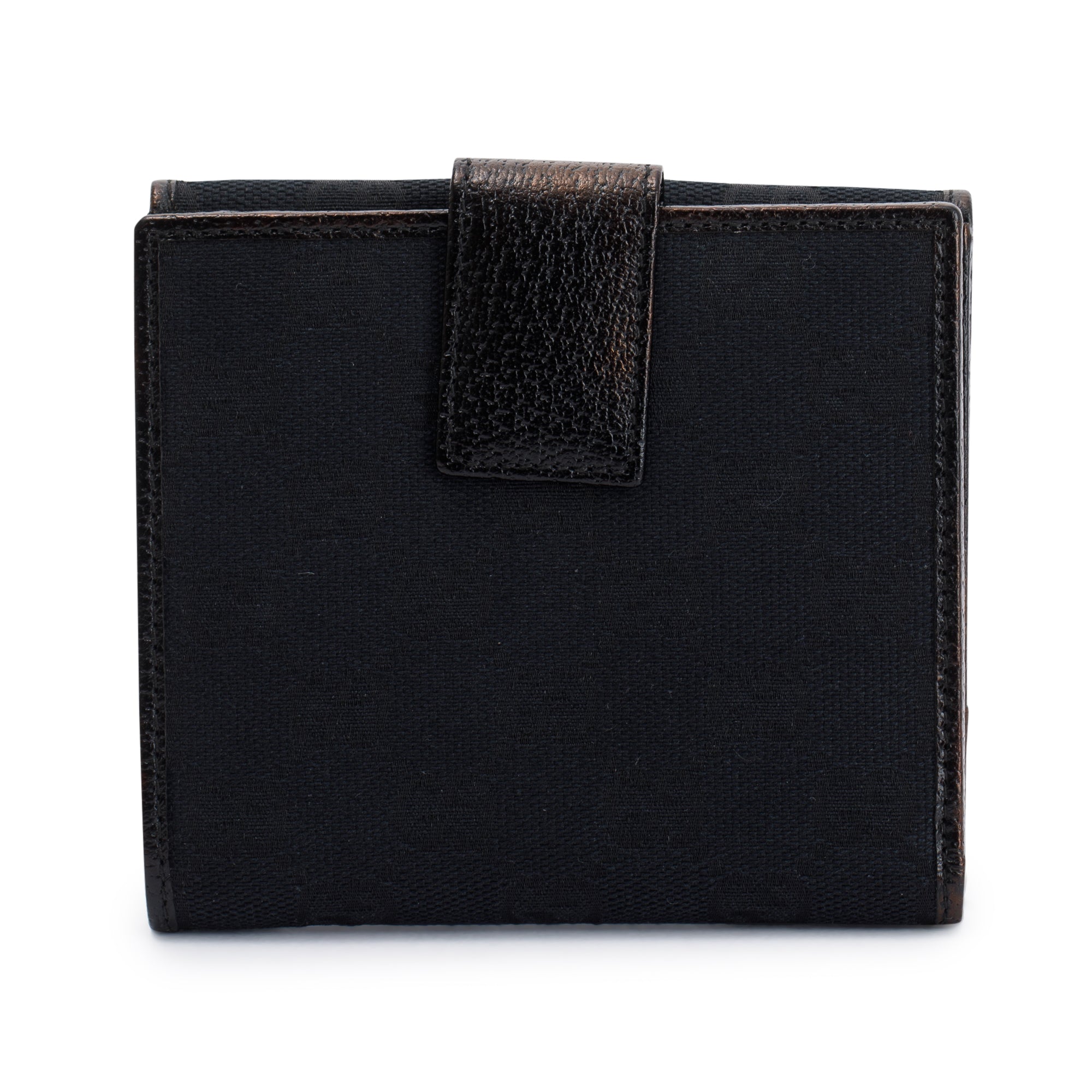 Gucci Black GG Canvas French Flap Wallet
