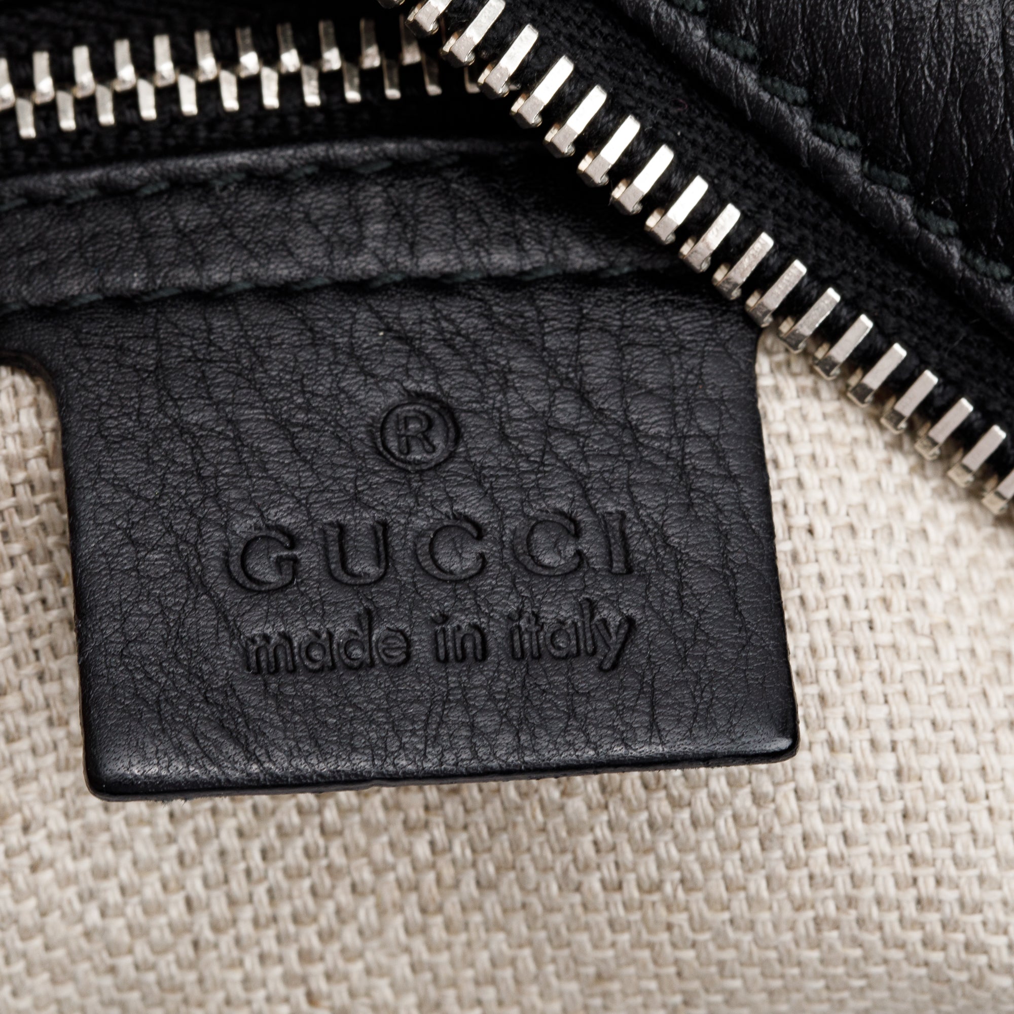 Gucci Black GG Canvas Leather Trim Medium Icon Bit Hobo w/ Strap