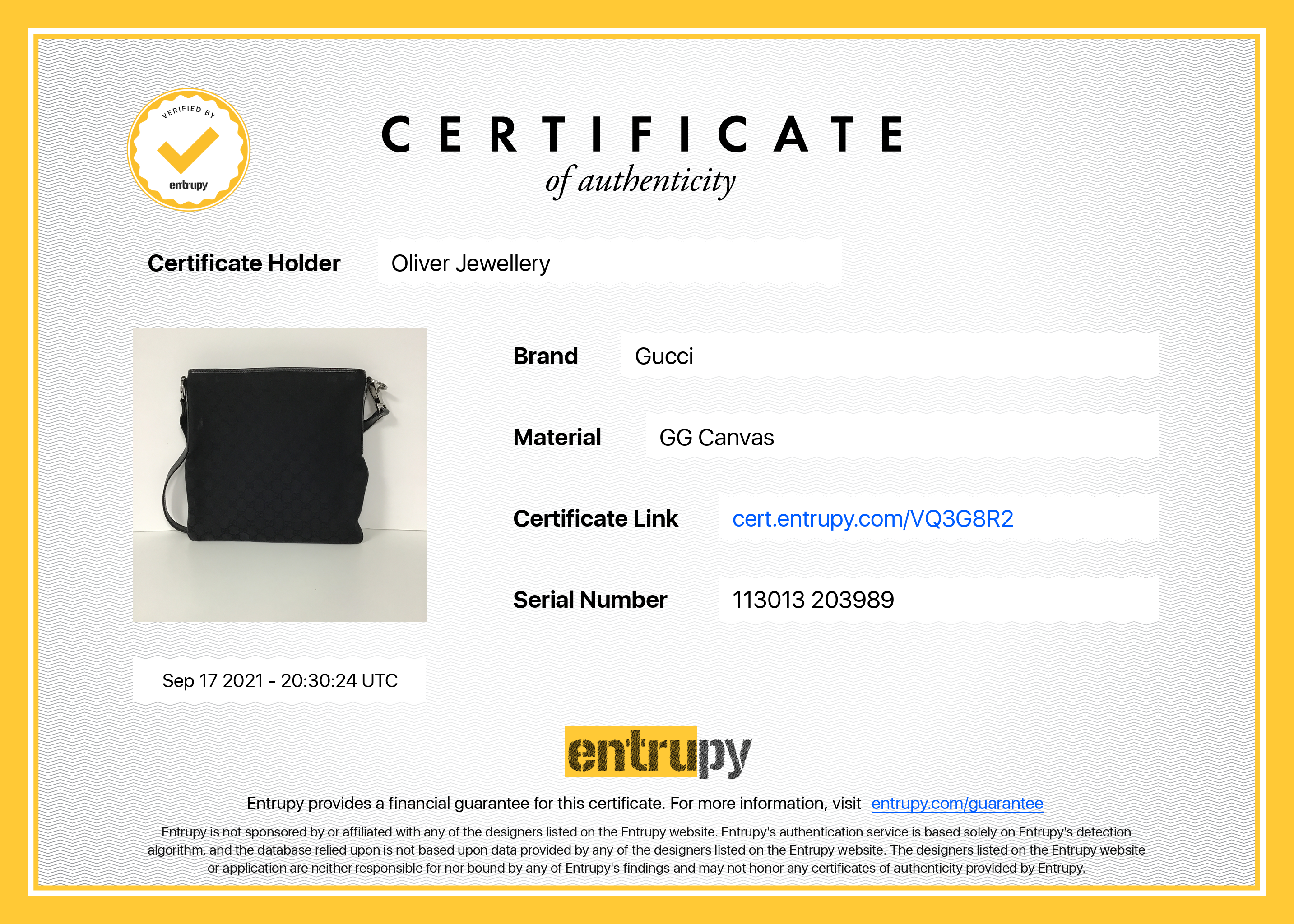 Gucci Black GG Canvas Messenger Bag