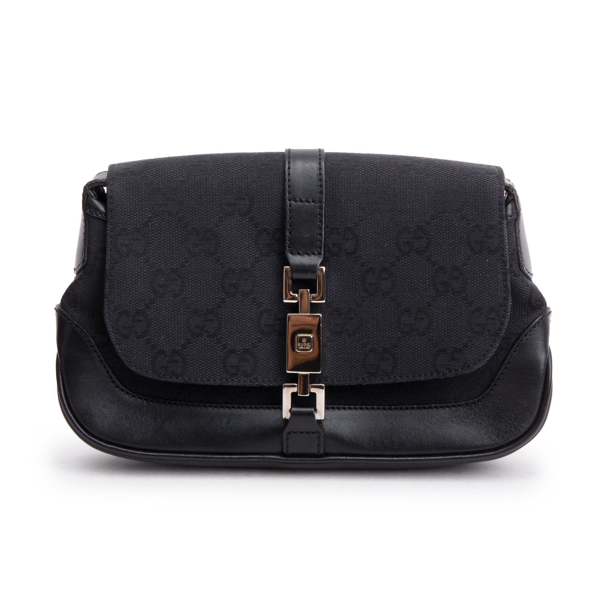 Gucci Black GG Canvas Mini Jackie O Hobo Shoulder Bag