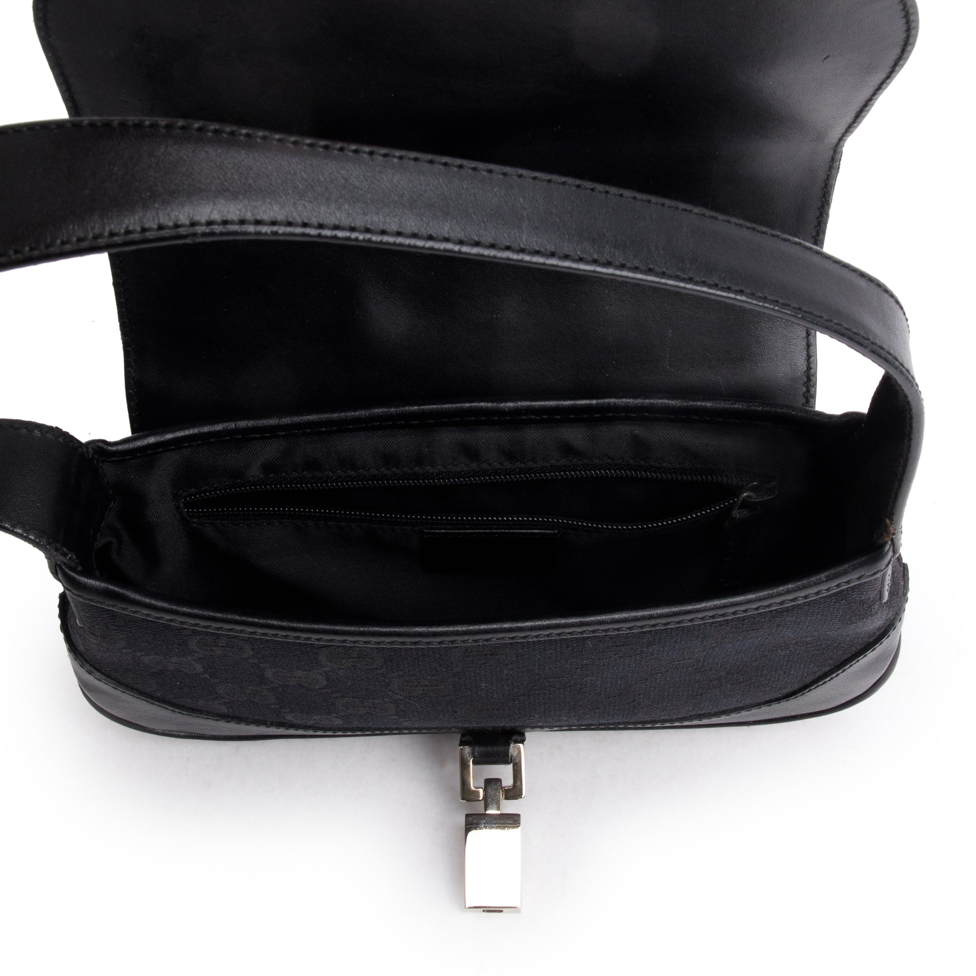 Gucci Black GG Canvas Mini Jackie O Hobo Shoulder Bag