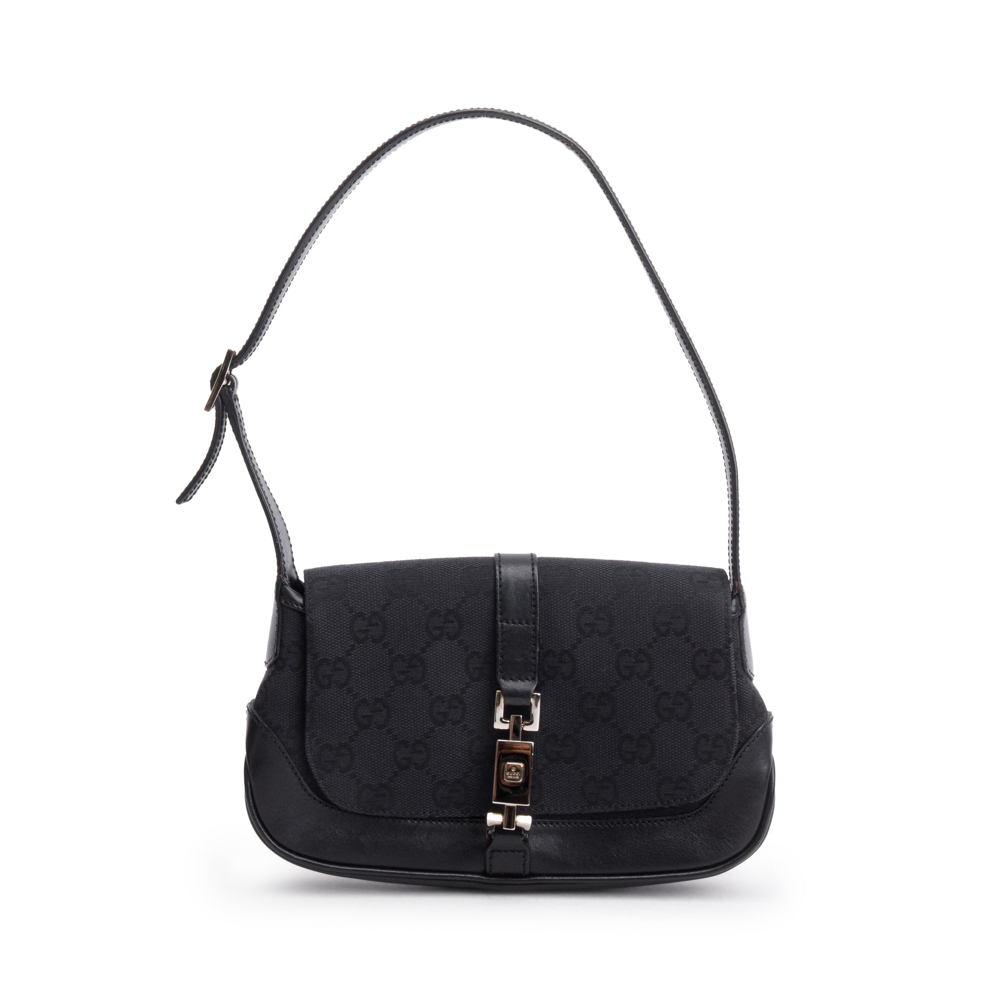 Gucci Black GG Canvas Mini Jackie O Hobo Shoulder Bag