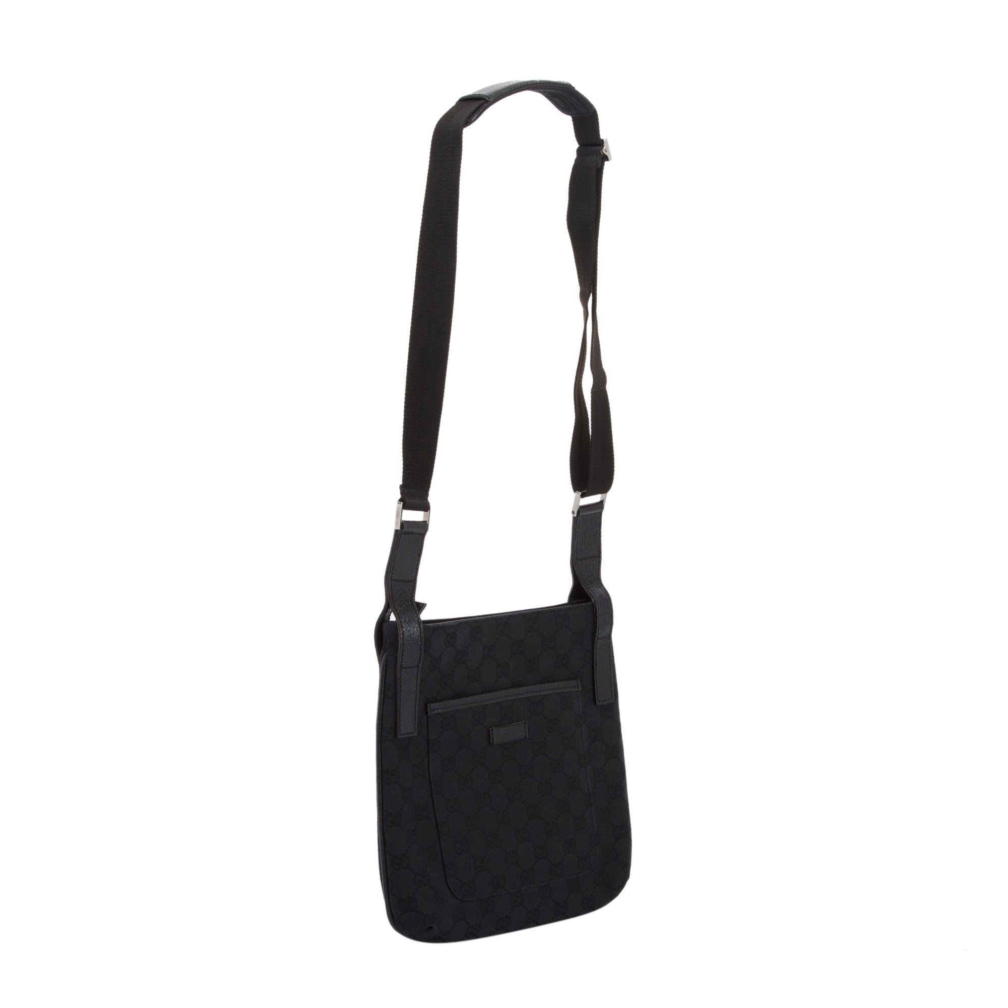 Gucci Black GG Canvas Small Messenger Bag
