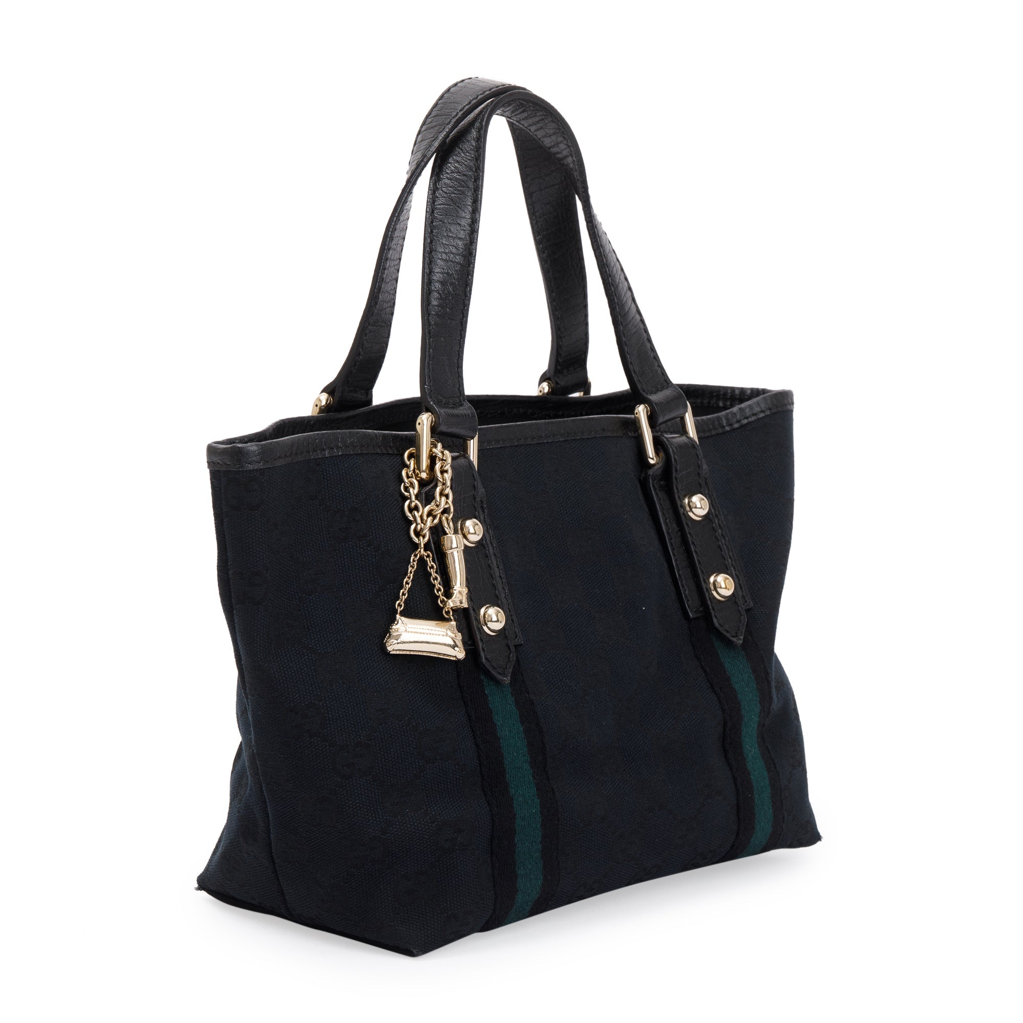 Gucci Black GG Canvas Web Small Jolicoeur Tote