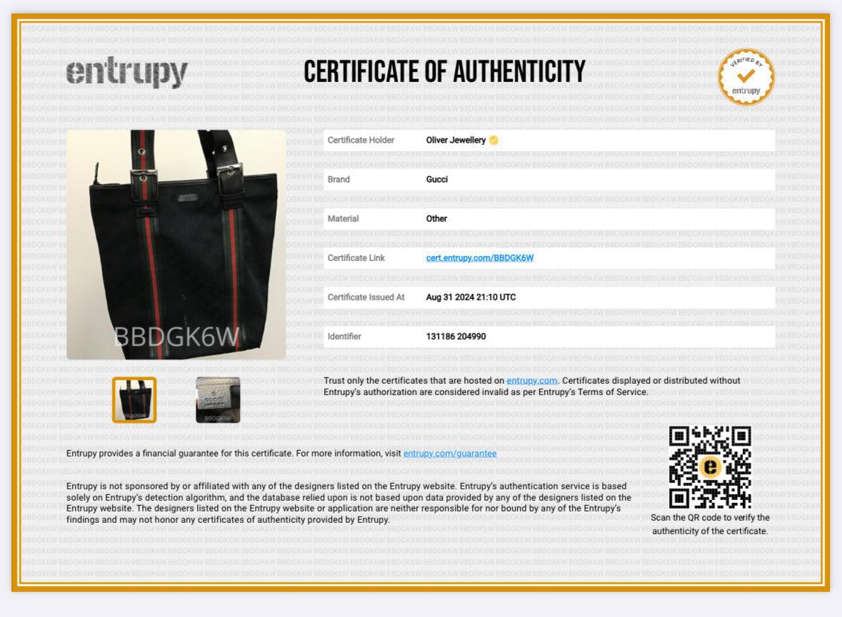 Gucci Black GG Canvas Web Vertical Tote