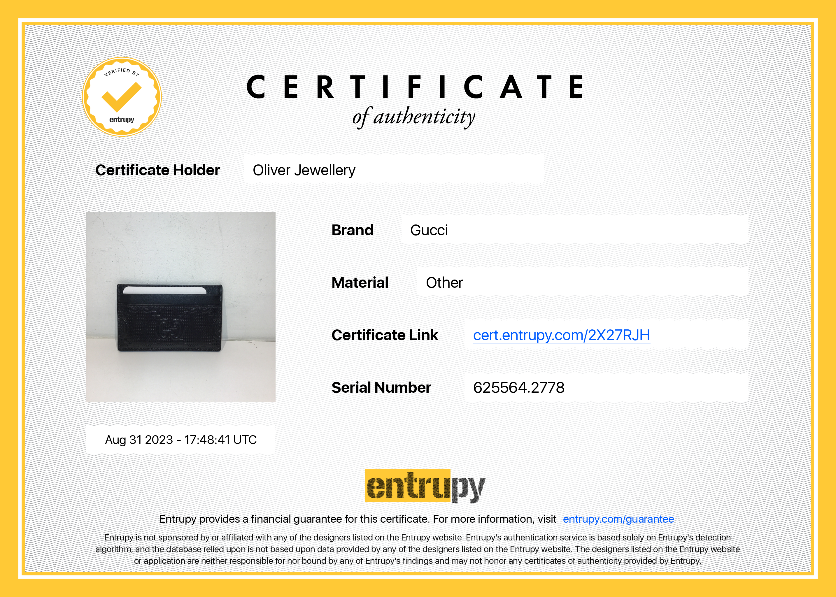 Gucci Black GG Embossed Card Case