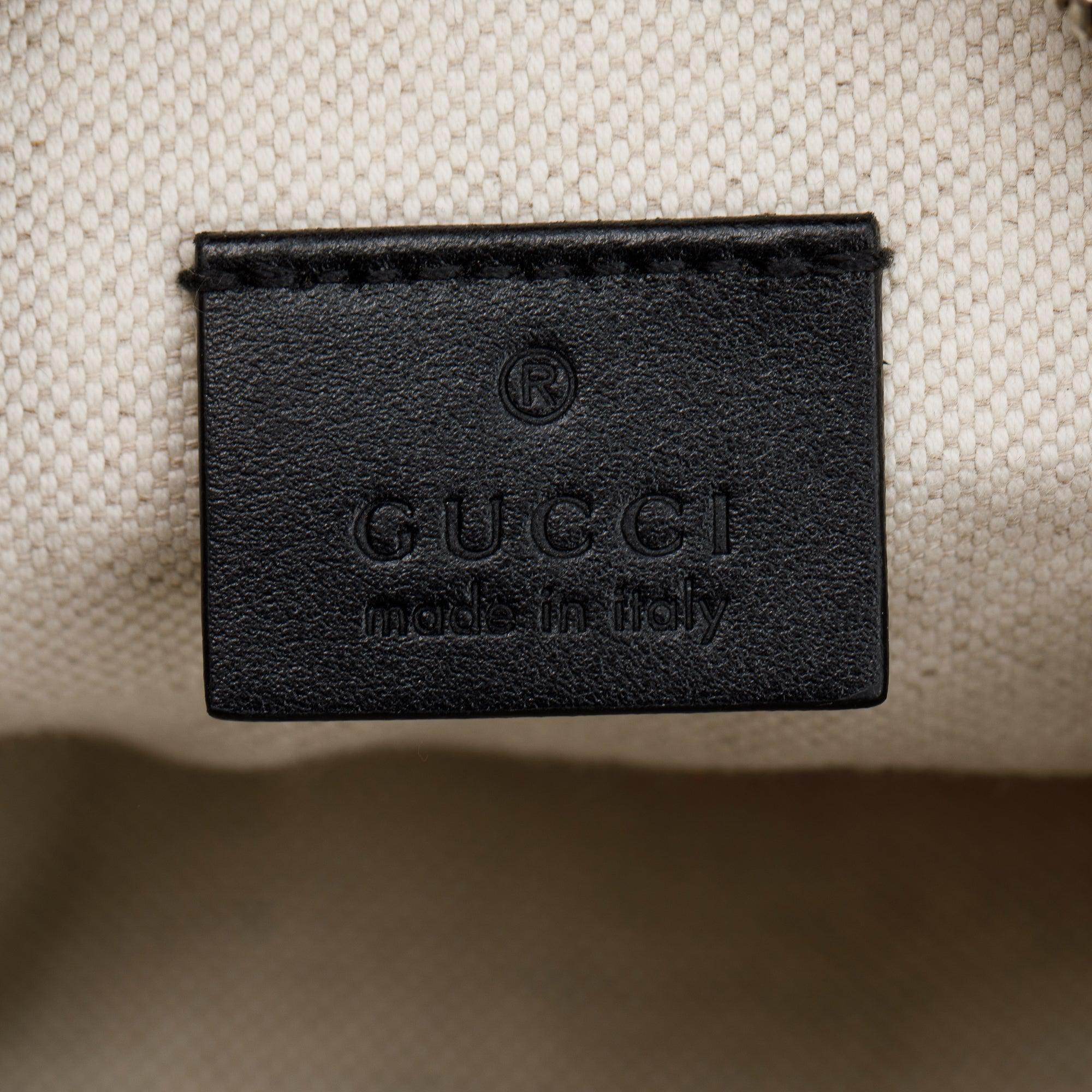 Gucci Black GG Embossed Leather Belt Bag