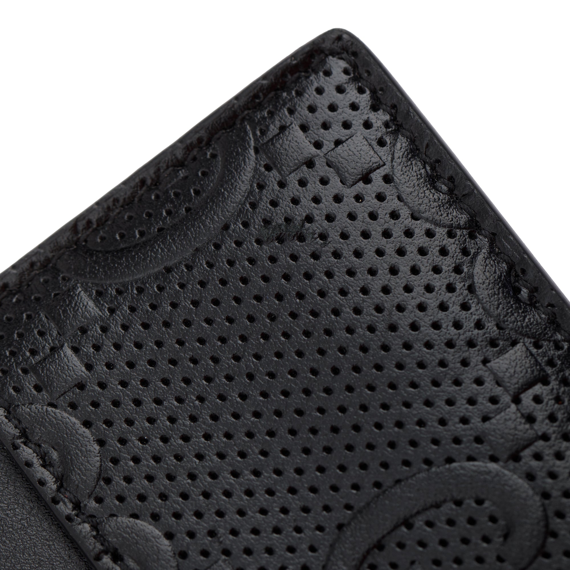 Gucci Black GG Embossed Leather Card Case