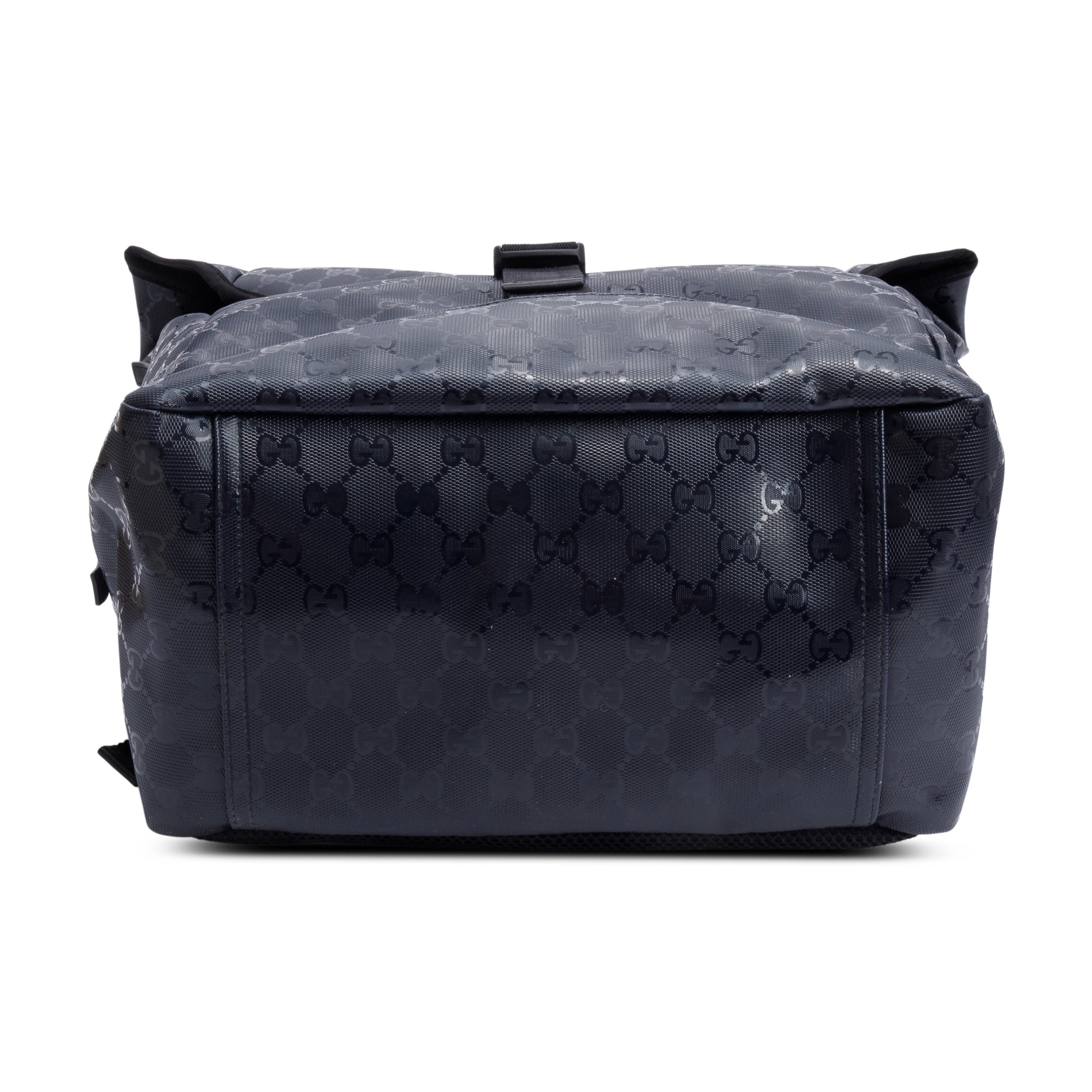 Gucci Black GG Imprime Flap Large Backpack