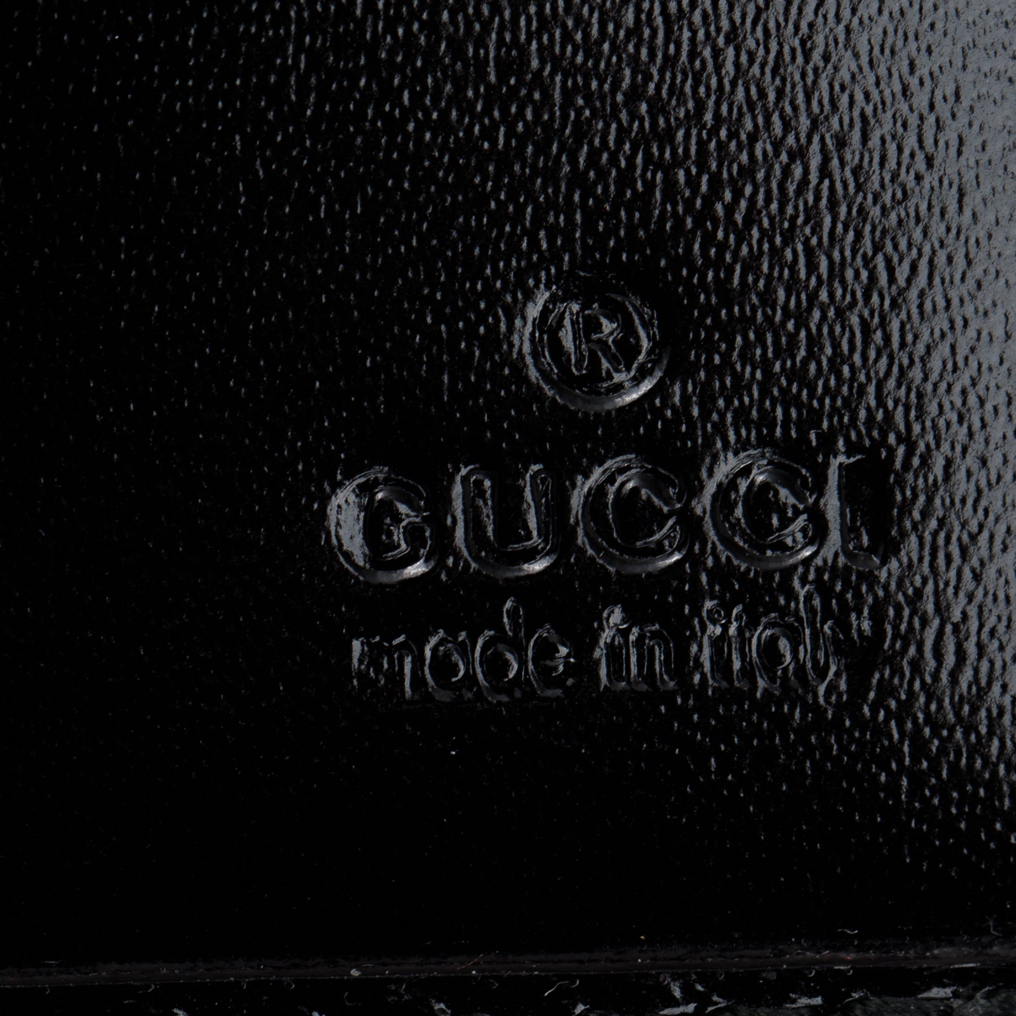 Gucci Black GG Imprime Monogram Pierced Wallet On Chain w/ Box