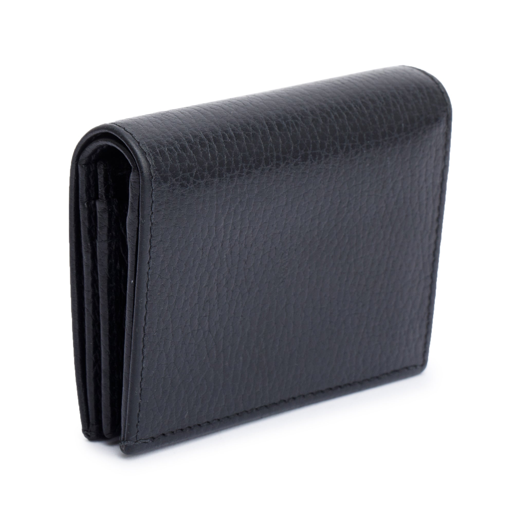 Gucci Black GG Marmont Leather Card Case Wallet w/ Box