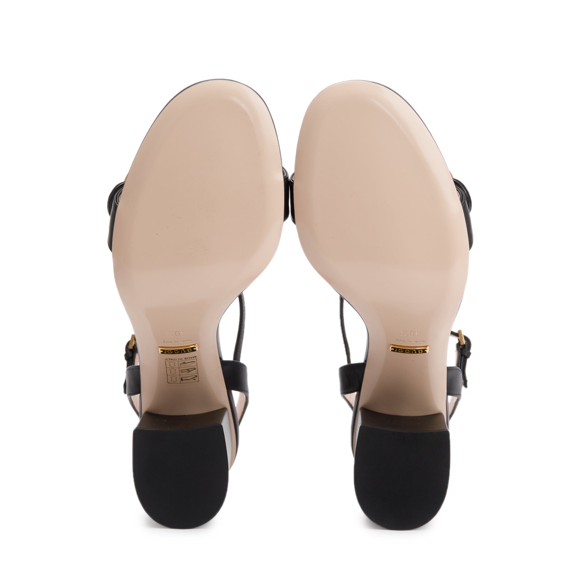 Gucci Black GG Marmont Leather Lifford Sandals , Size 40.5 w/ Box