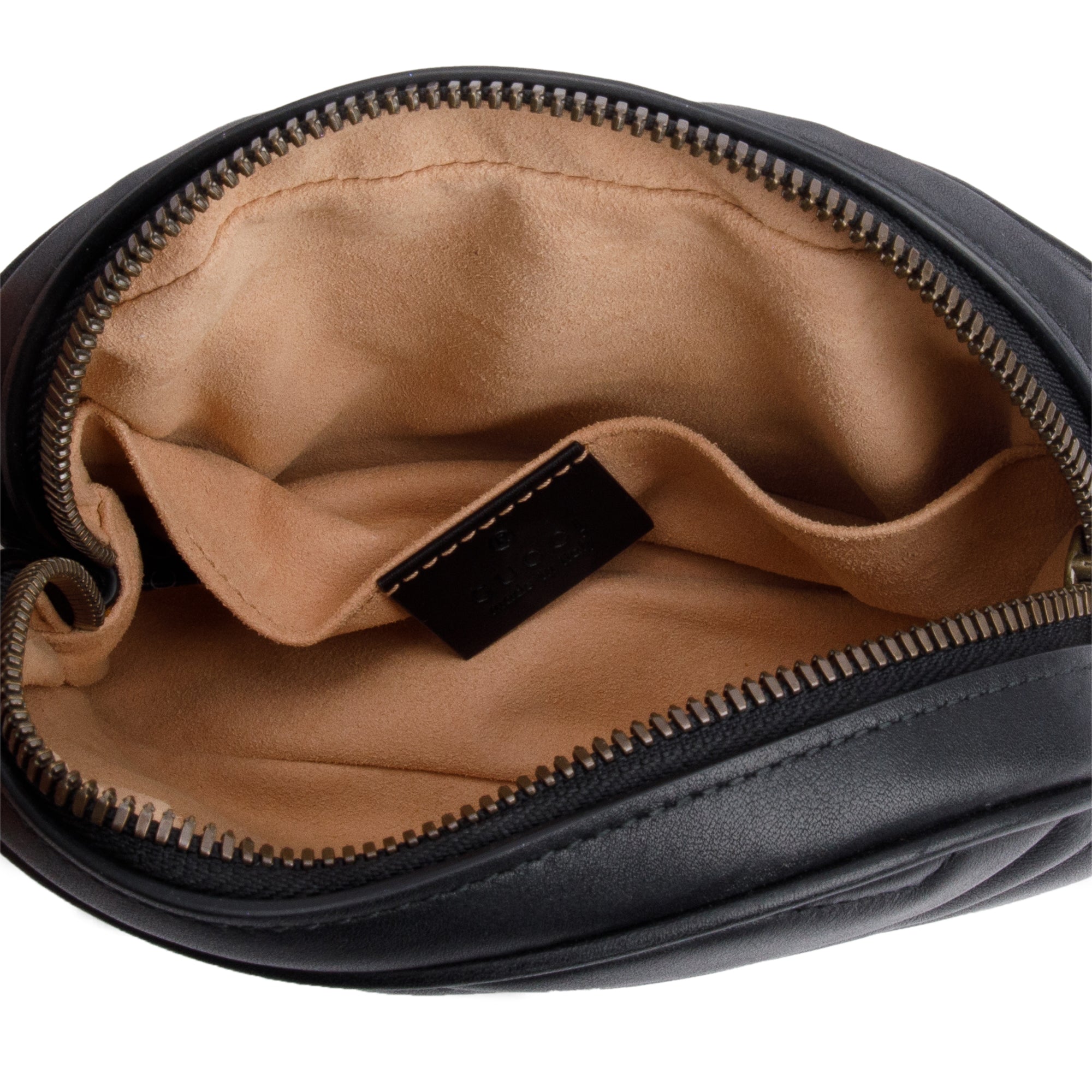 Gucci Black GG Marmont Matelasse Leather Belt Bag, Size 75 30 w/ Box