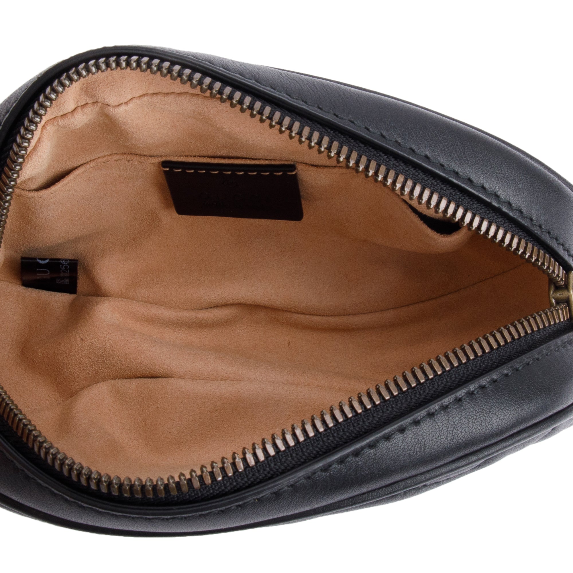 Gucci Black GG Marmont Matelasse Leather Belt Bag, Size 85 34 w/ Box