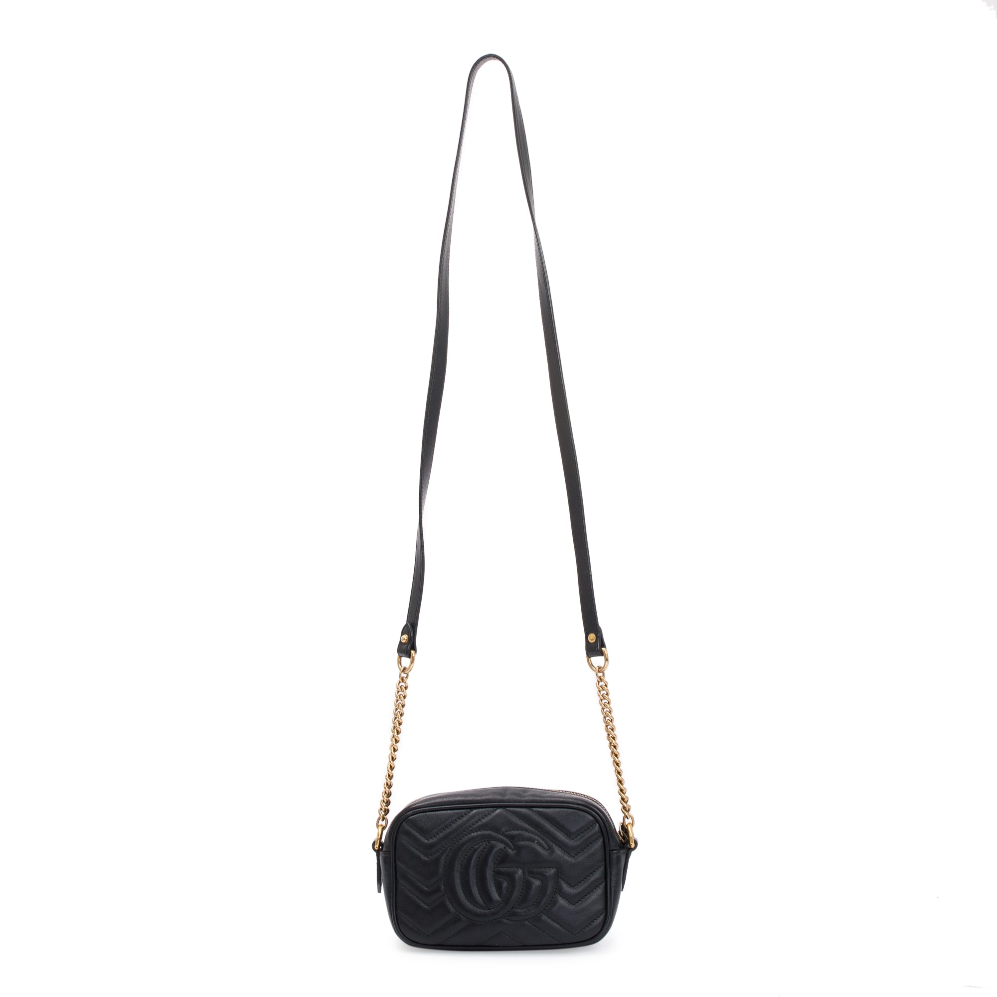 Gucci Black GG Marmont Matelasse Leather Mini Bag