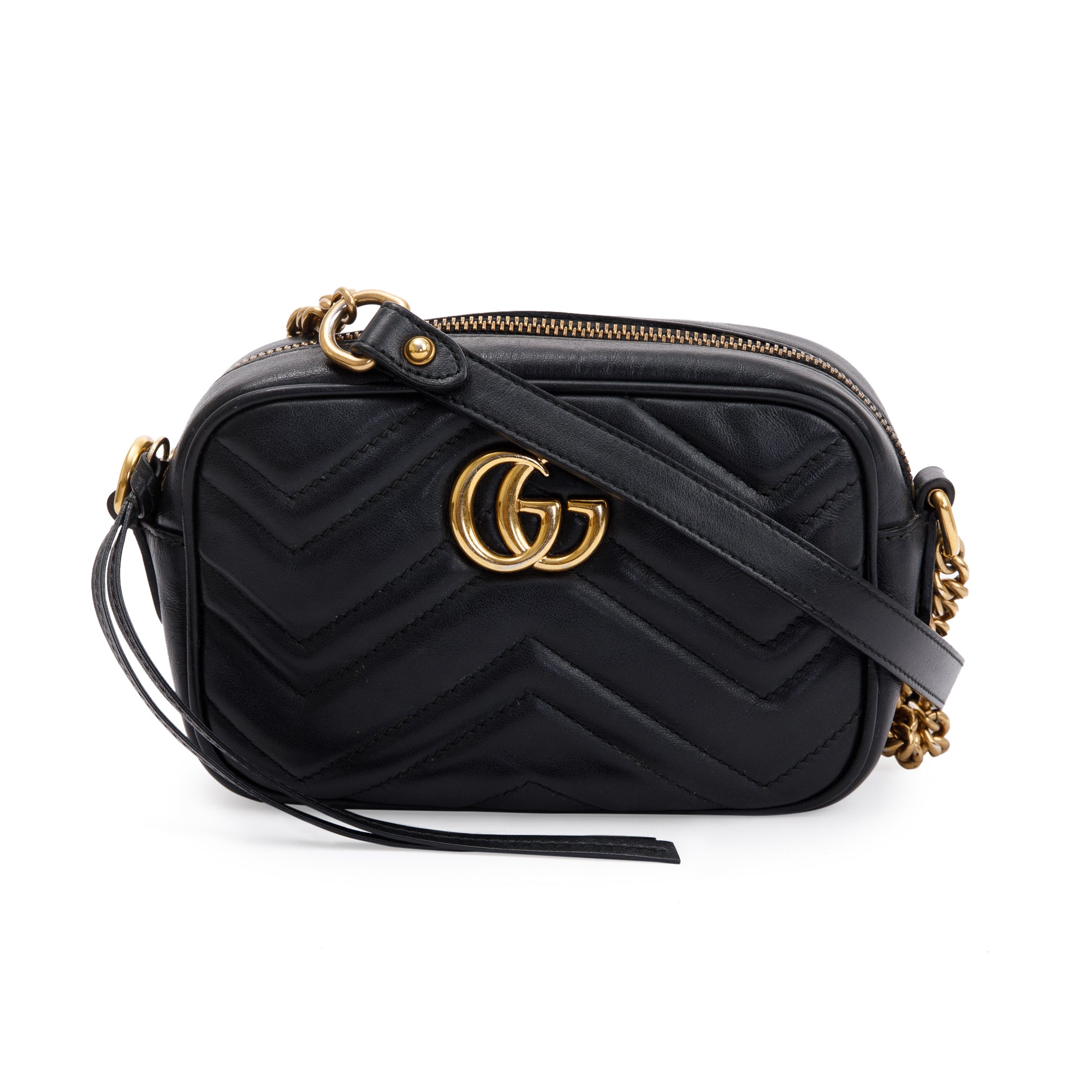 Gucci Black GG Marmont Matelasse Leather Mini Bag