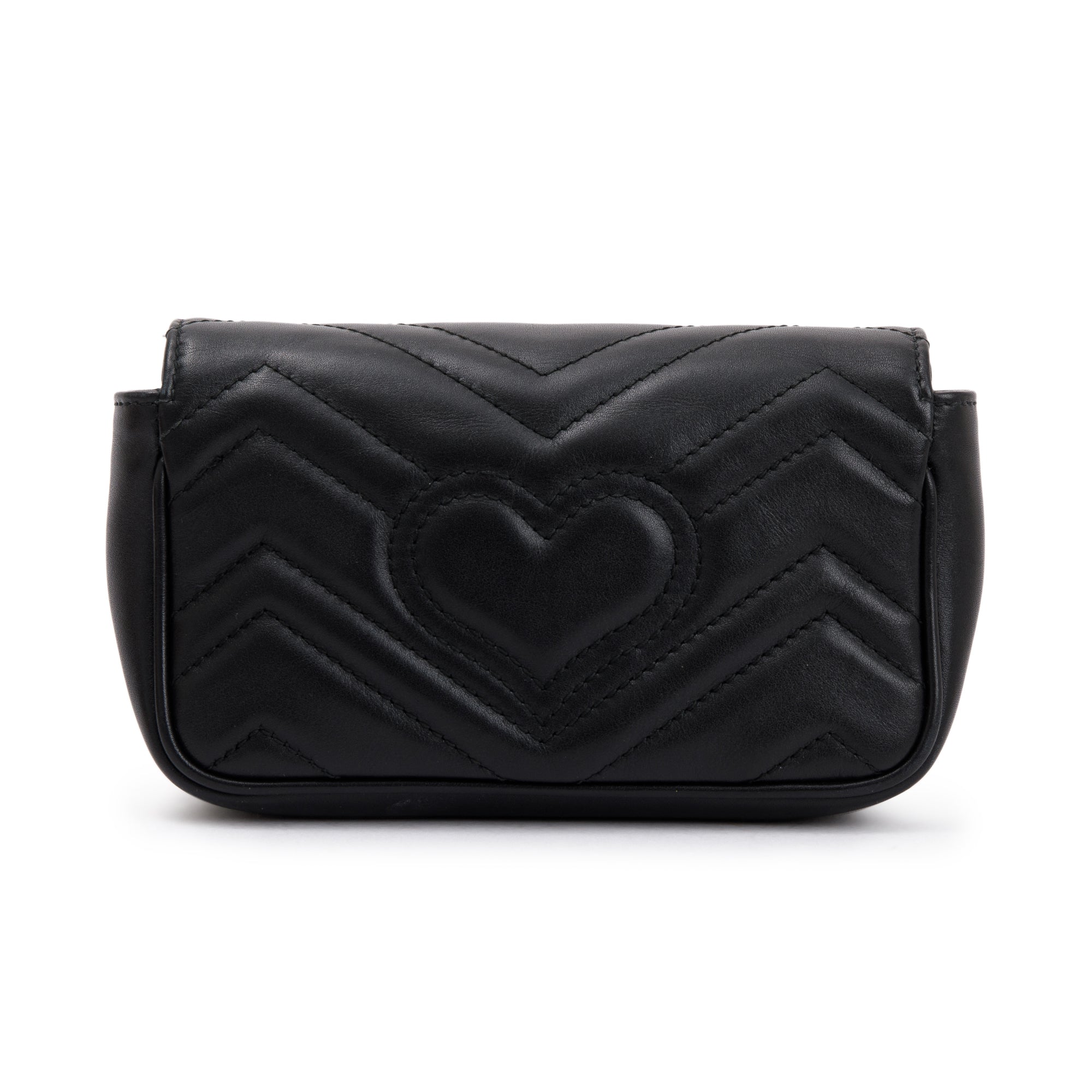 Gucci Black GG Marmont Matelasse Leather Super Mini Bag