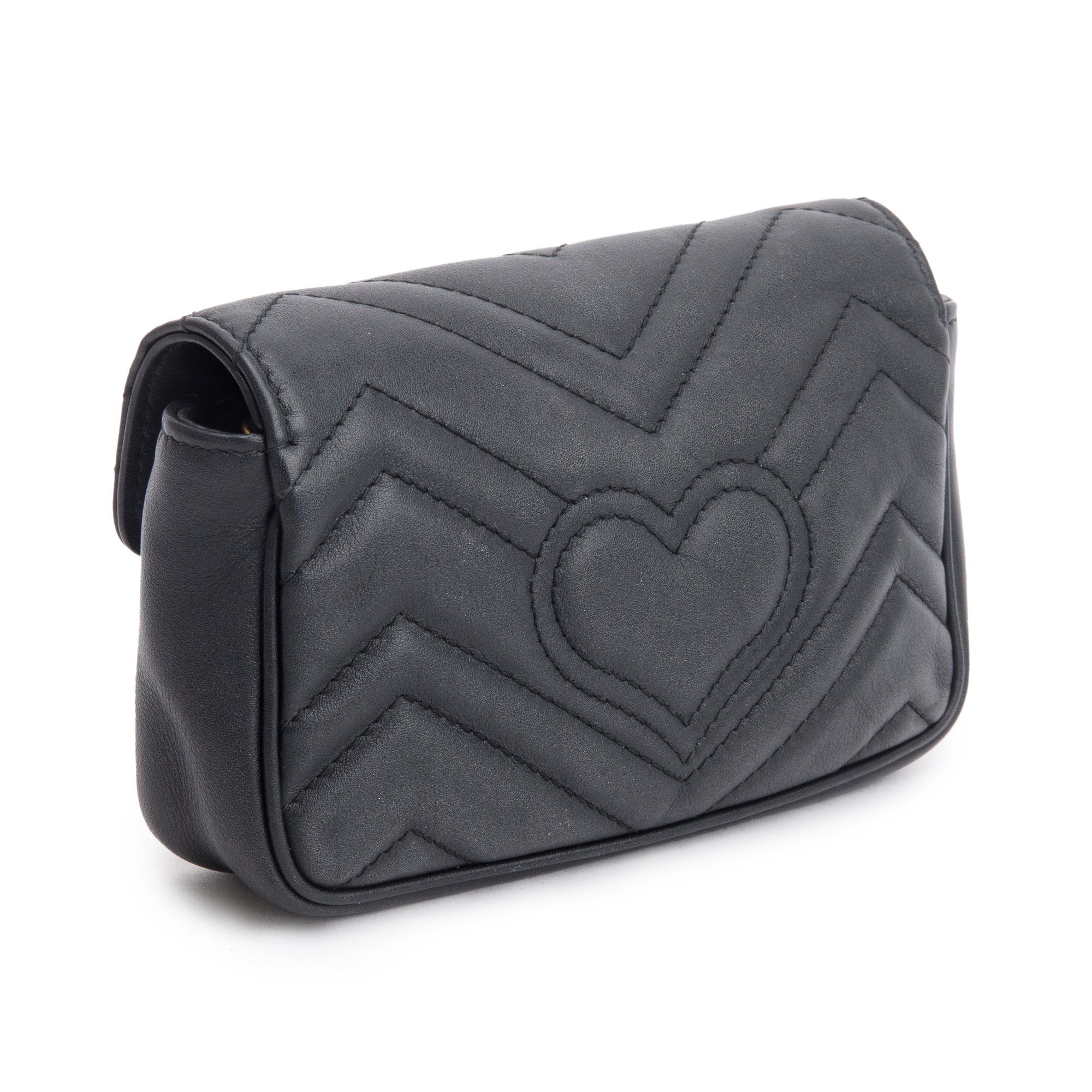 Gucci Black GG Marmont Matelasse Leather Super Mini Bag