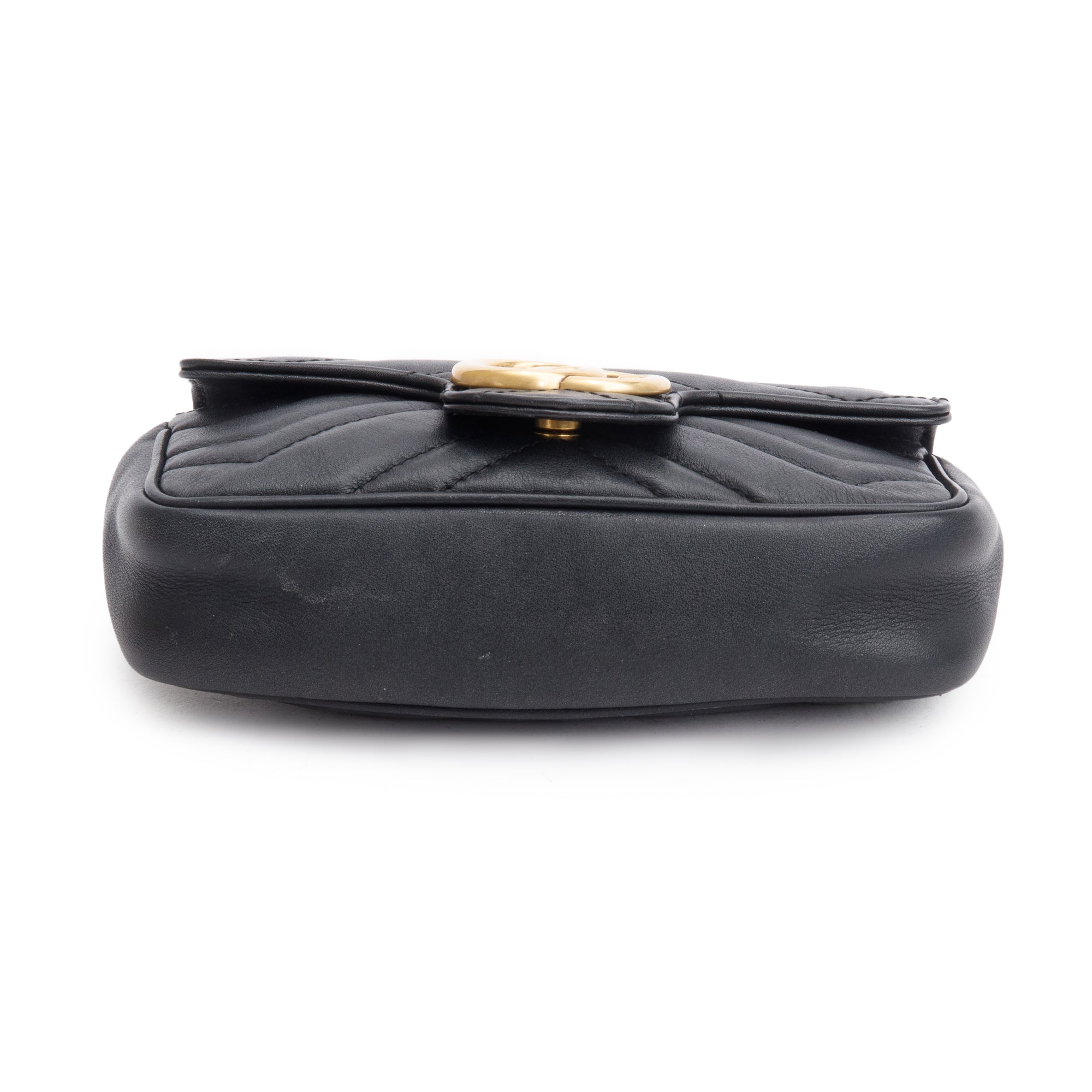 Gucci Black GG Marmont Matelasse Leather Super Mini Bag