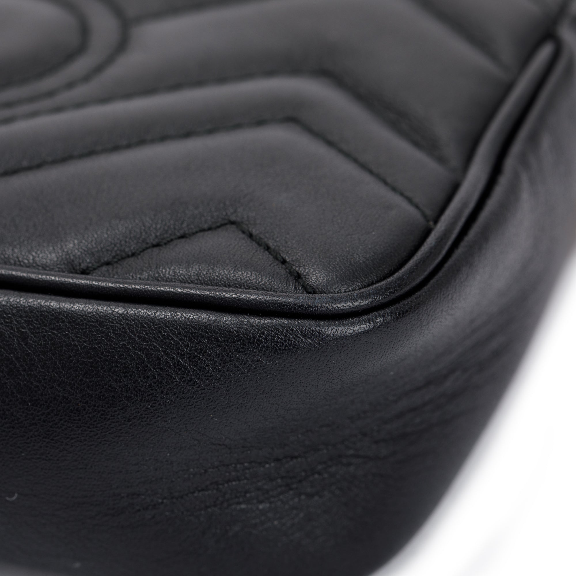 Gucci Black GG Marmont Matelasse Leather Super Mini Bag w/ Box