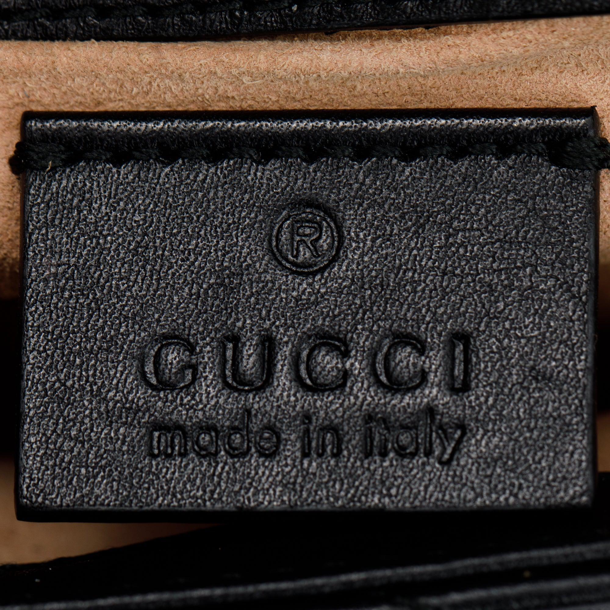 Gucci Black GG Marmont Matelasse Leather Super Mini Bag w/ Box