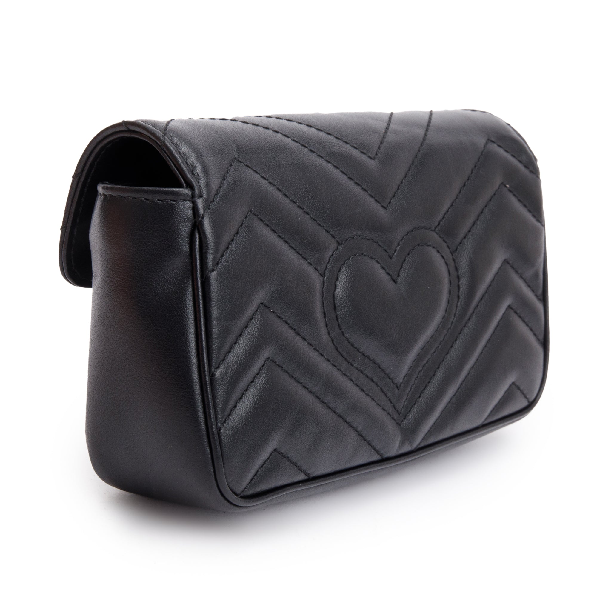 Gucci Black GG Marmont Matelasse Leather Super Mini Bag w/ Box