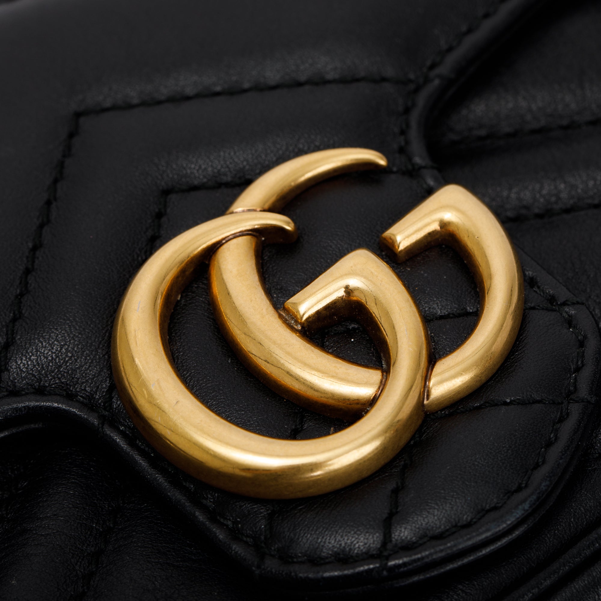Gucci Black GG Marmont Matelasse Leather Super Mini Bag w/ Box