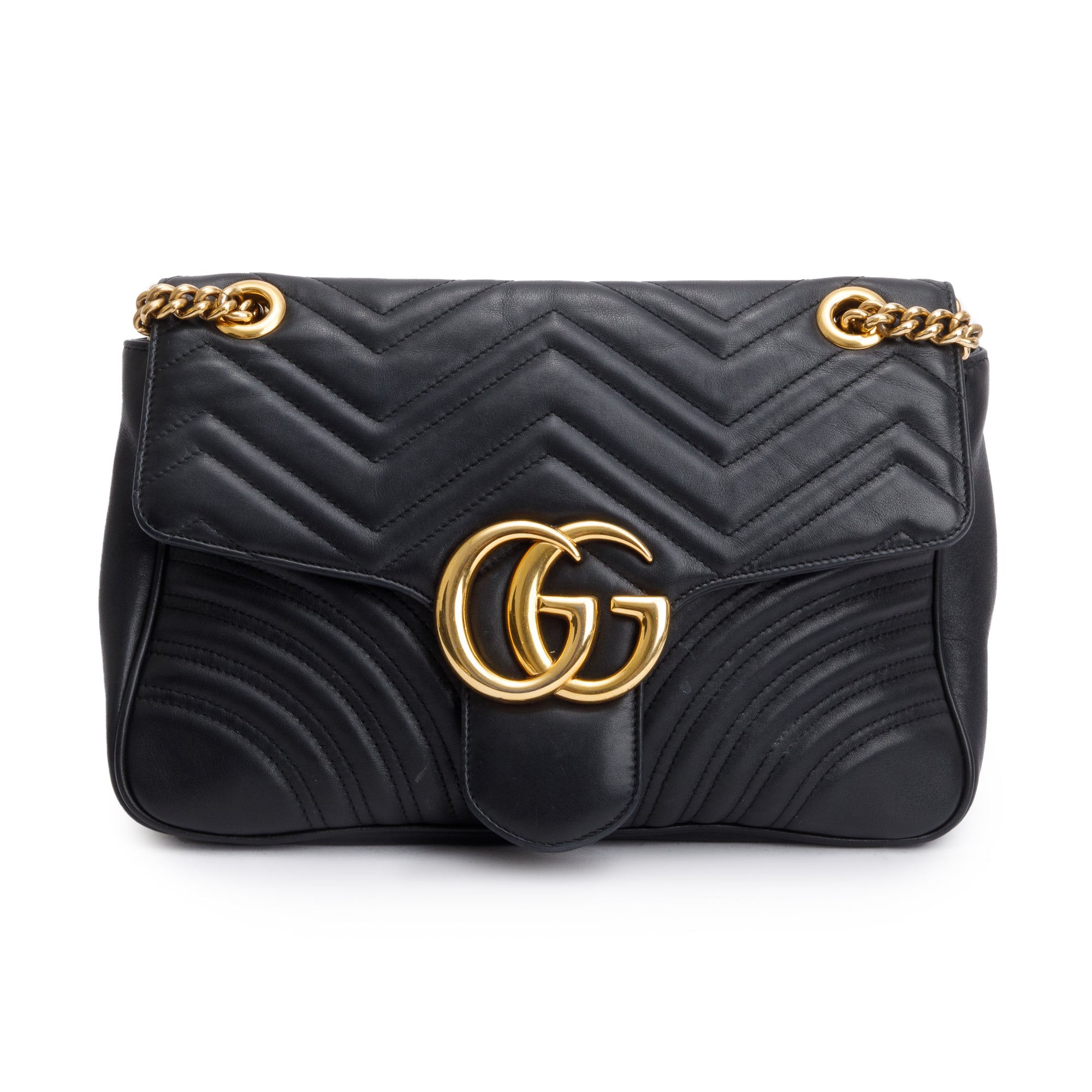 Gucci Black GG Marmont Matelasse Medium Shoulder Bag