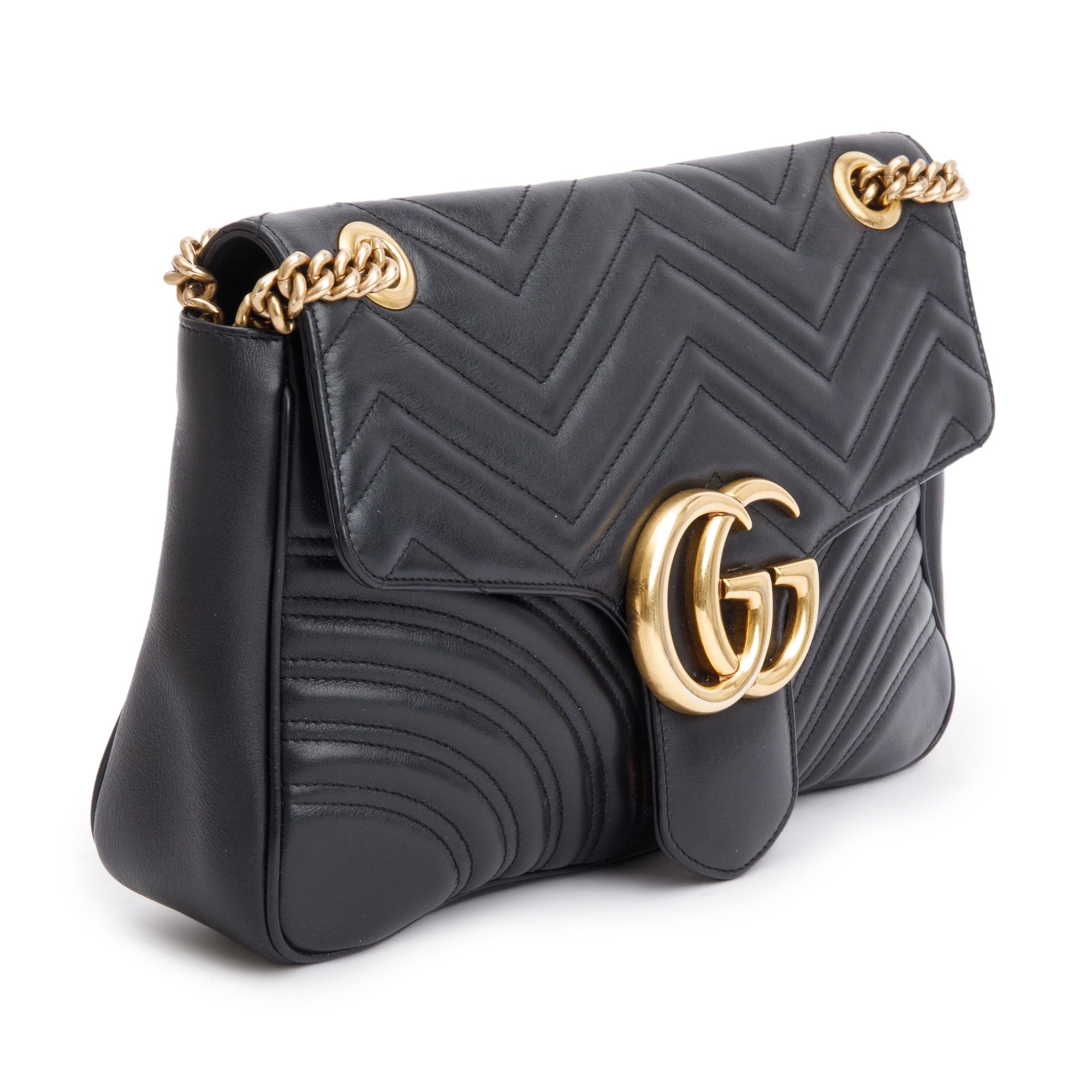 Gucci Black GG Marmont Matelasse Medium Shoulder Bag