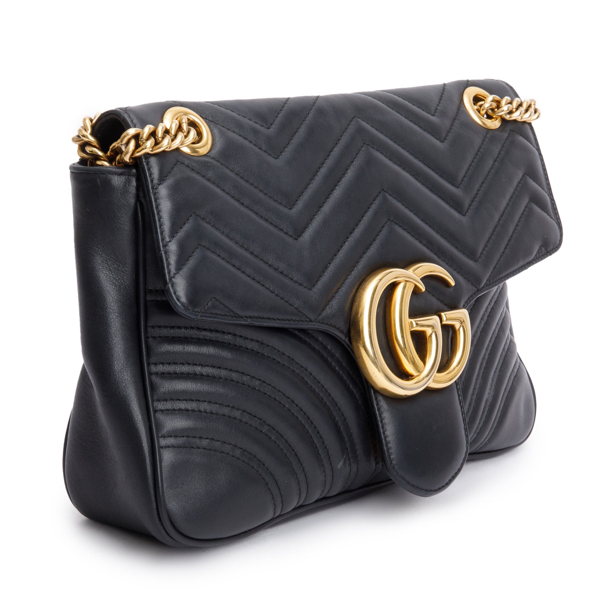 Gucci Black GG Marmont Matelasse Medium Shoulder Bag