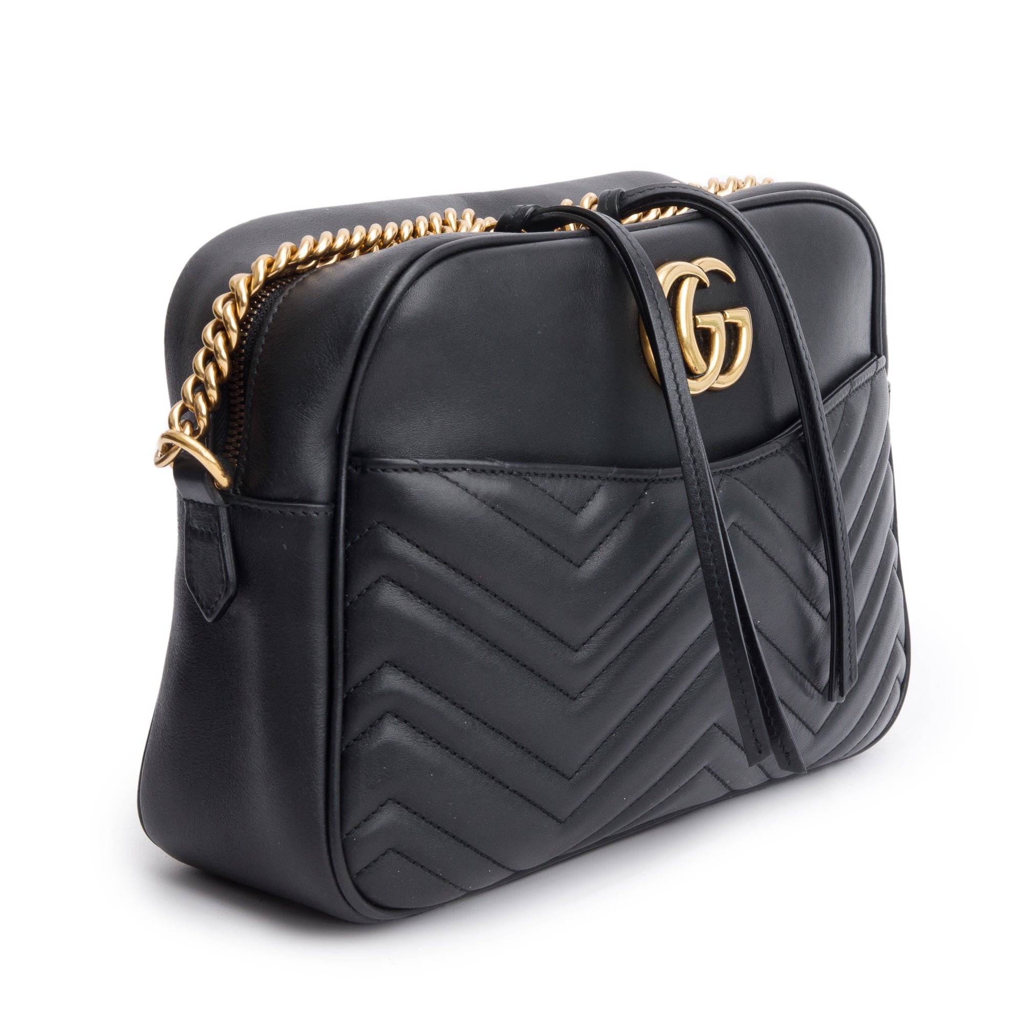 Gucci Black GG Marmont Matelasse Medium Shoulder Bag