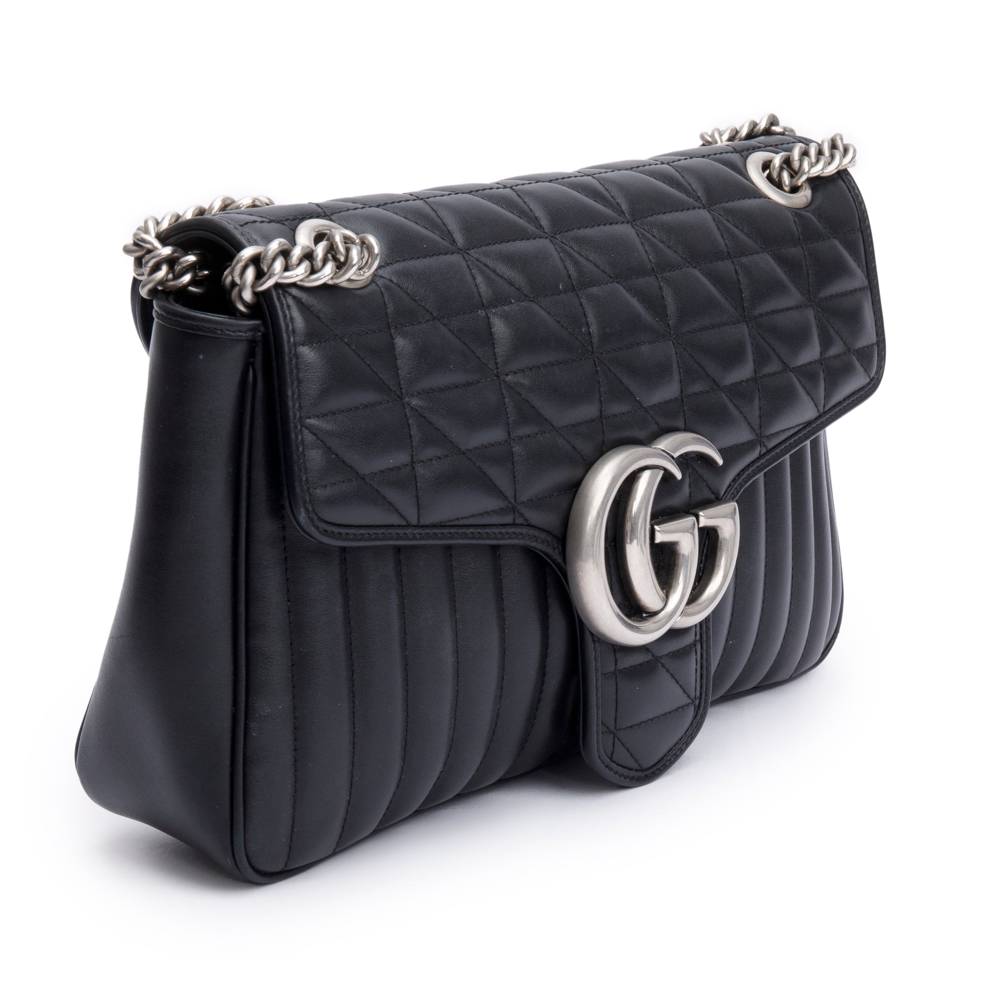 Gucci Black GG Marmont Matelasse Medium Shoulder Bag