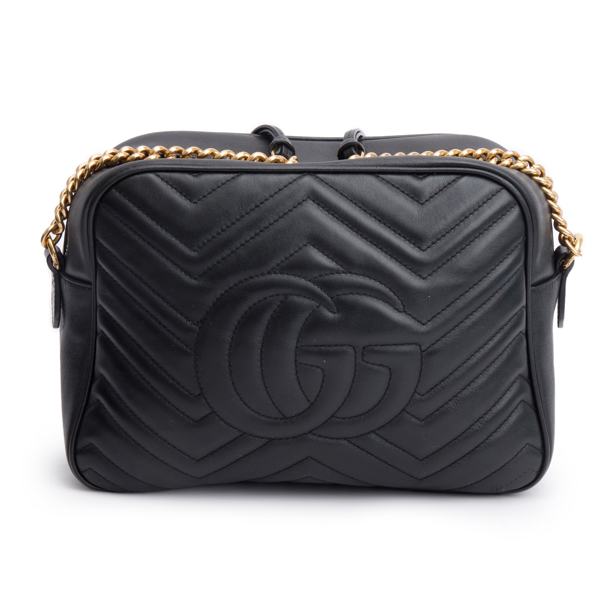 Gucci Black GG Marmont Matelasse Medium Shoulder Bag
