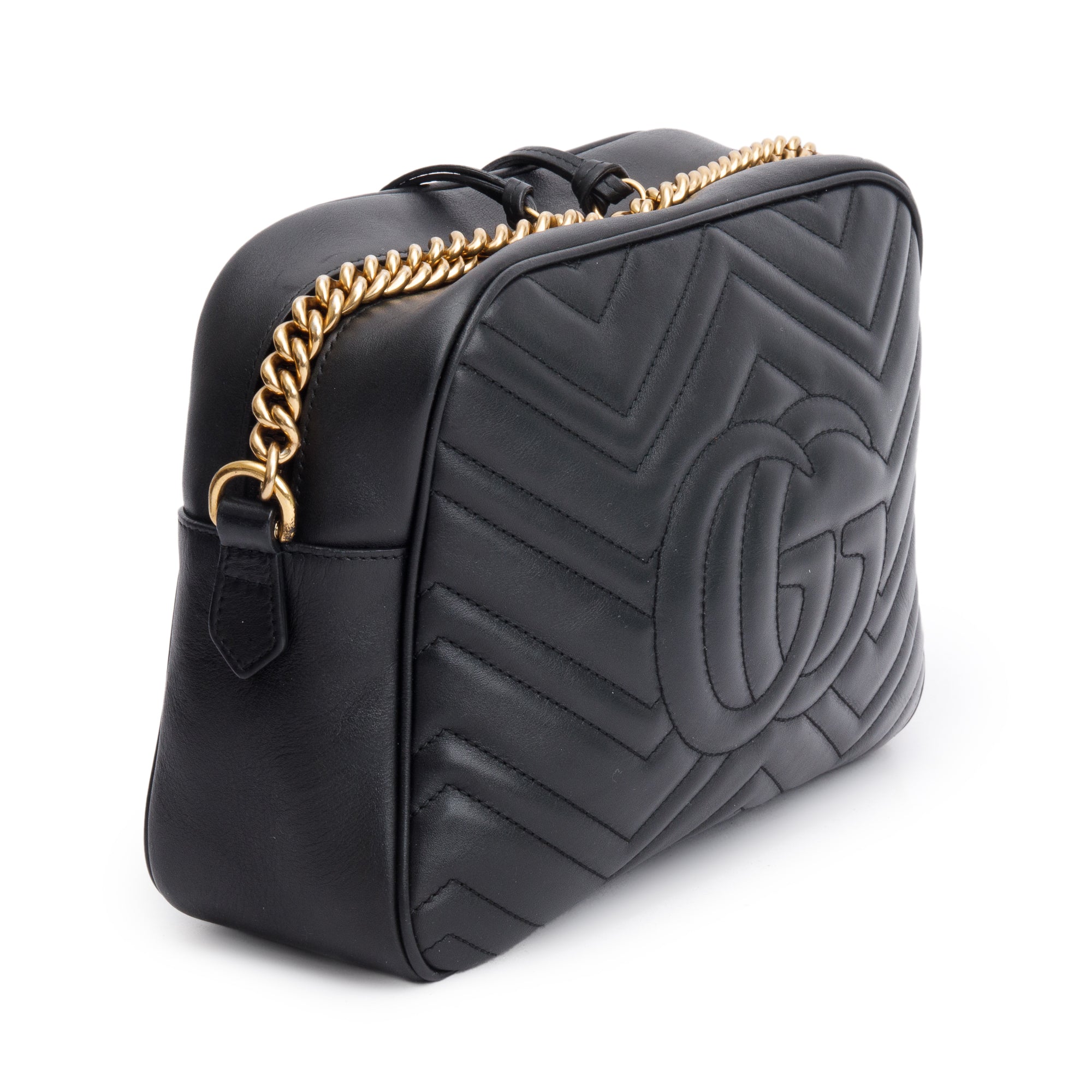 Gucci Black GG Marmont Matelasse Medium Shoulder Bag