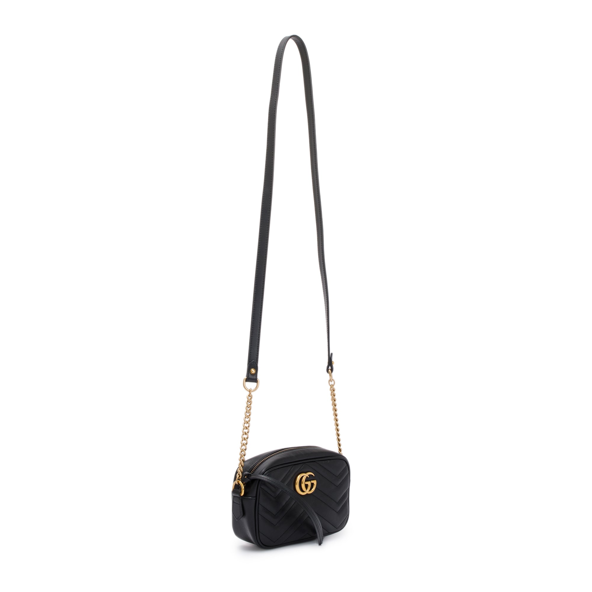 Gucci Black GG Marmont Matelasse Mini Shoulder Bag