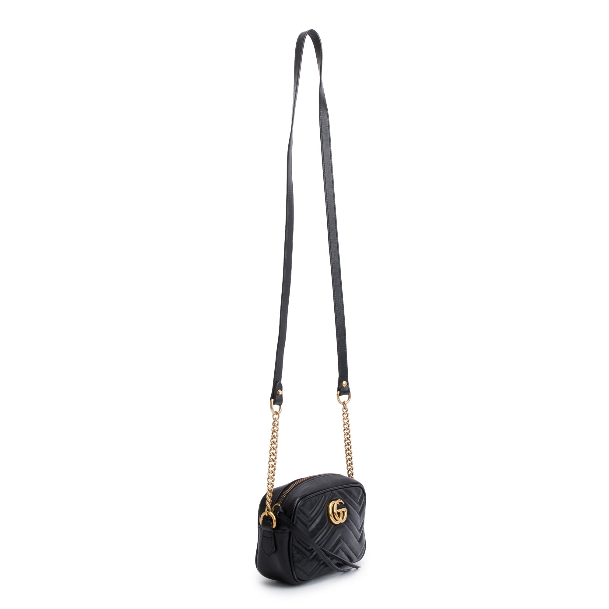 Gucci Black GG Marmont Matelasse Mini Shoulder Bag