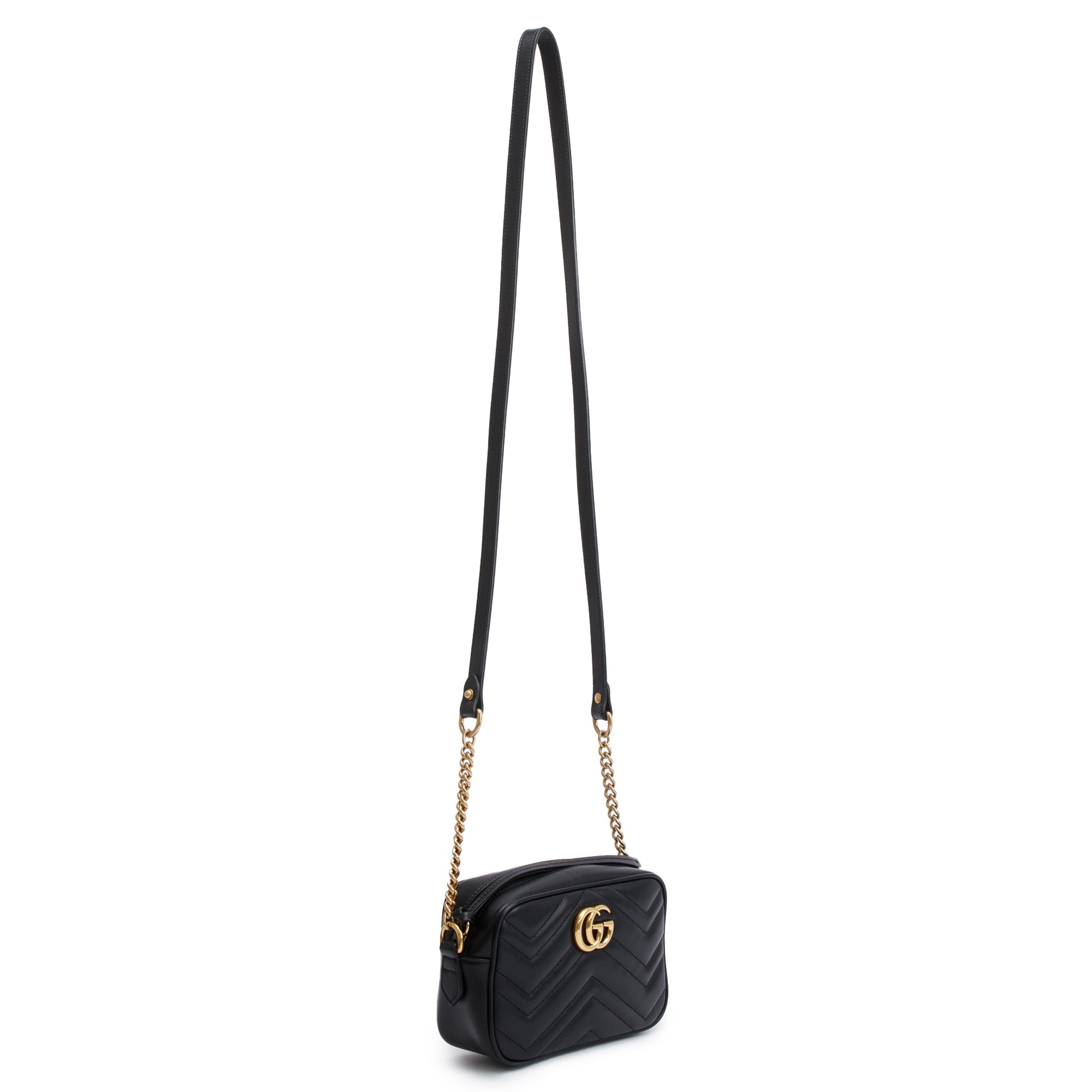 Gucci Black GG Marmont Matelasse Mini Shoulder Bag