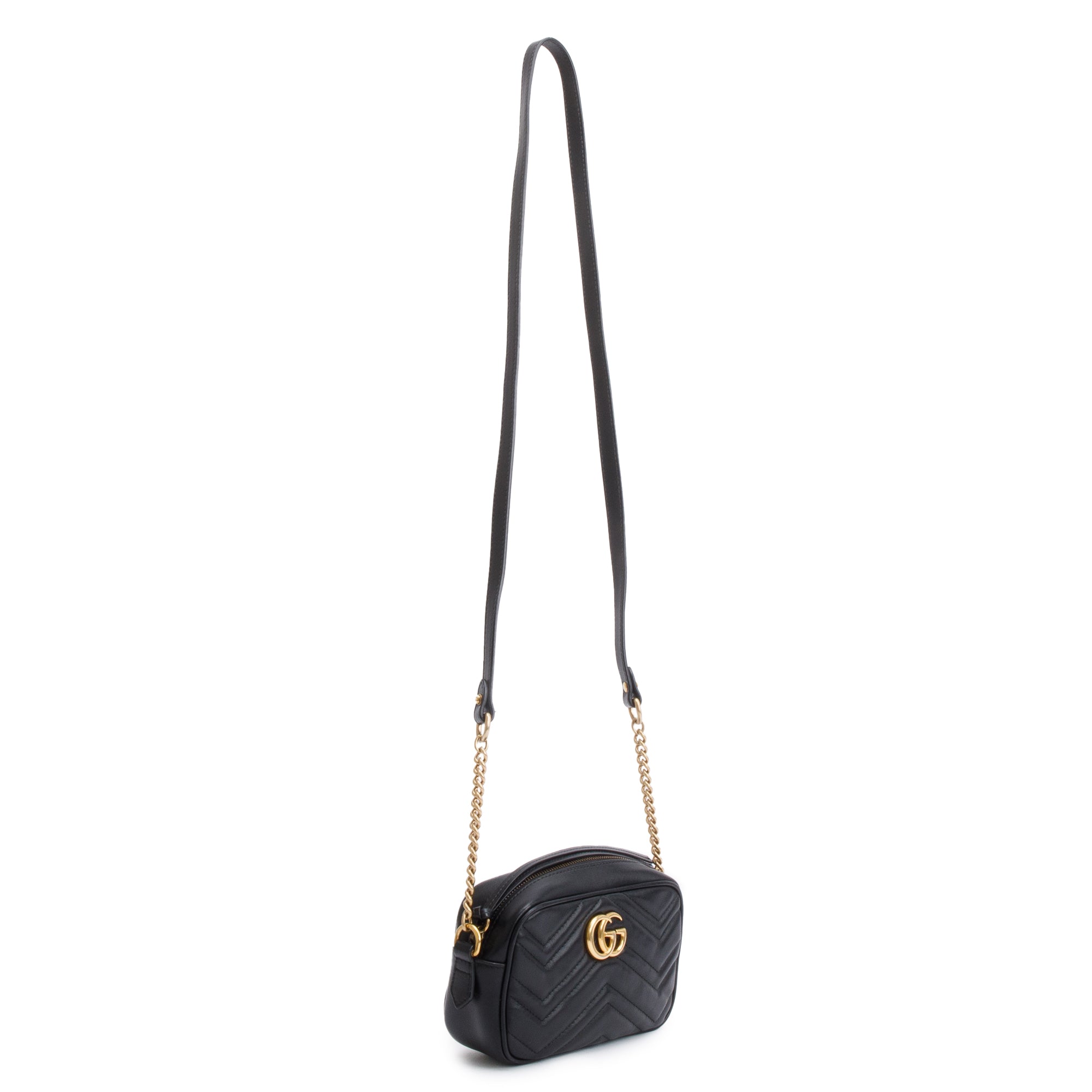 Gucci Black GG Marmont Matelasse Mini Shoulder Bag