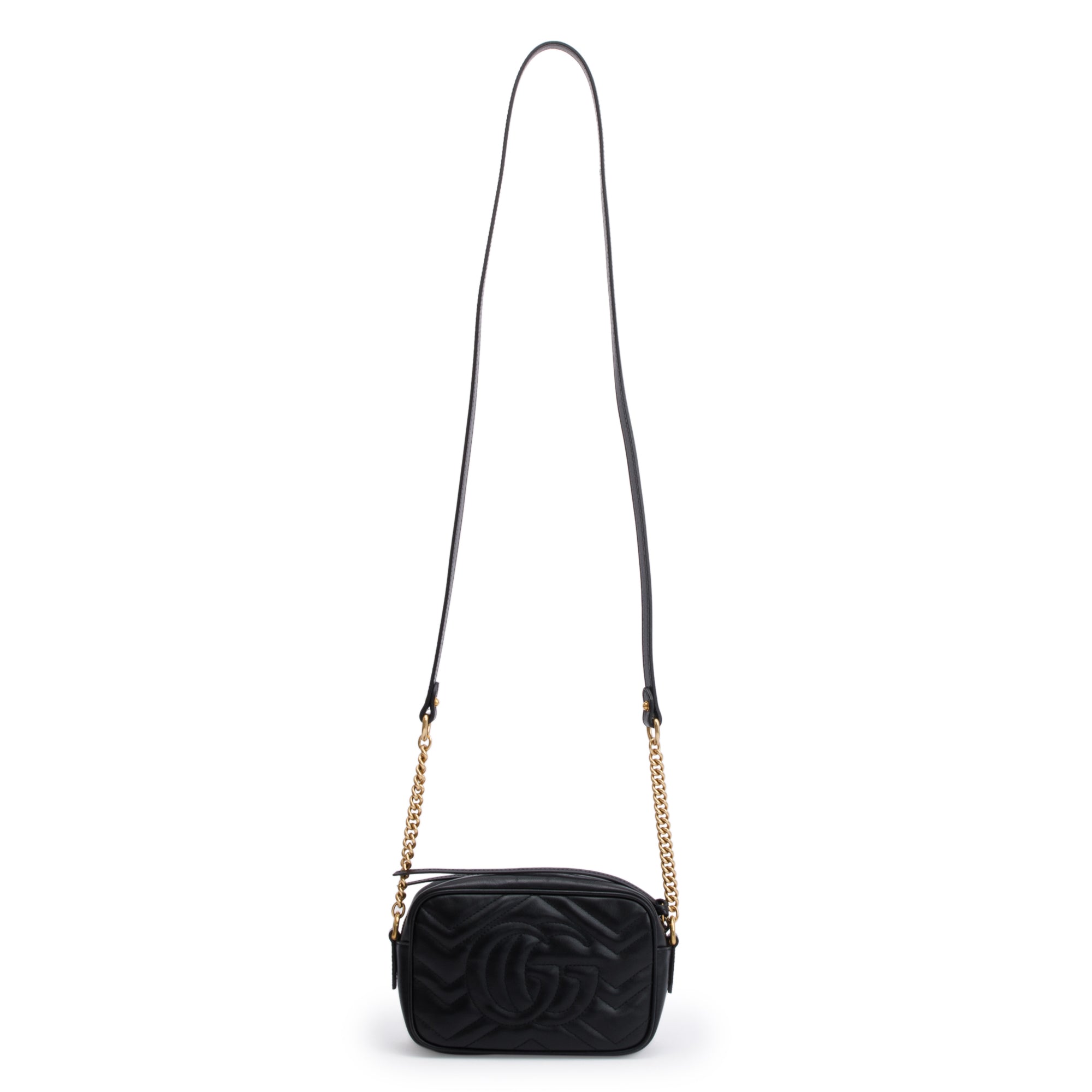 Gucci Black GG Marmont Matelasse Mini Shoulder Bag