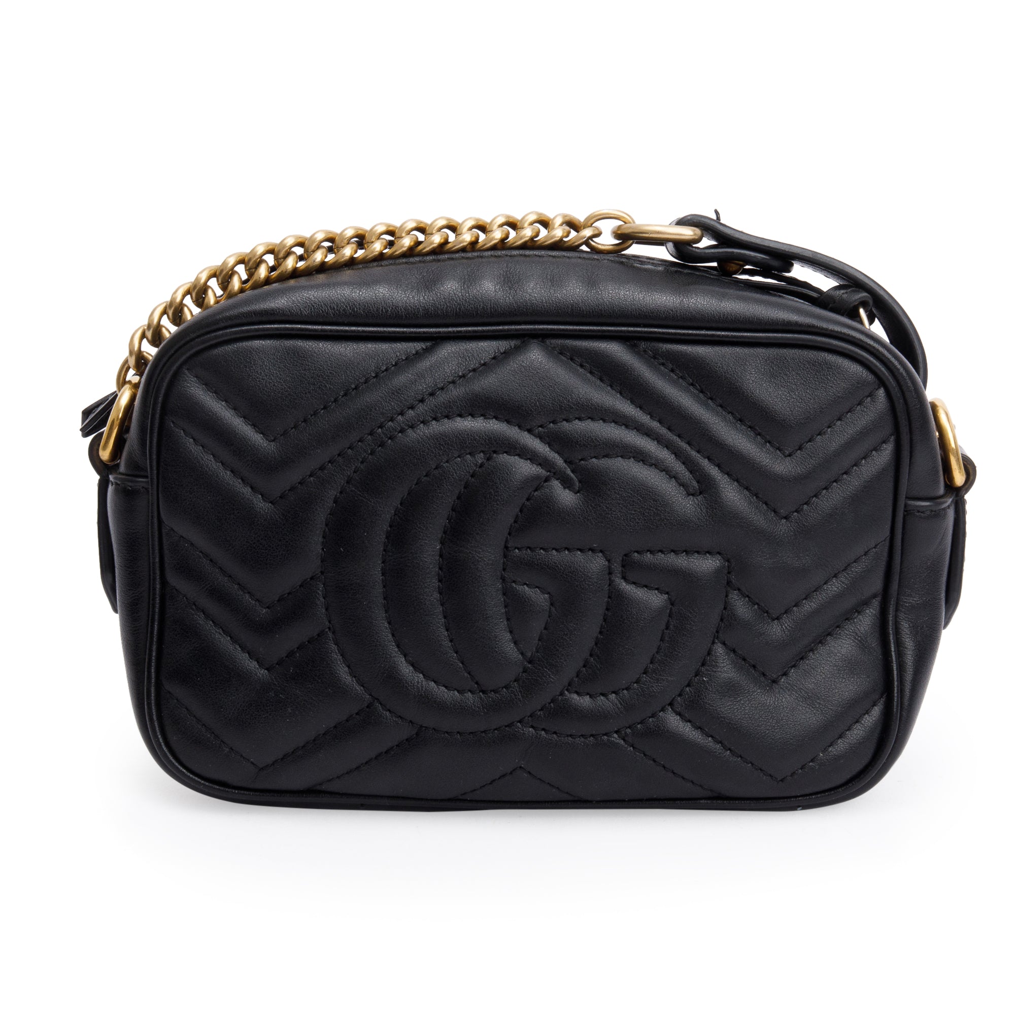 Gucci Black GG Marmont Matelasse Mini Shoulder Bag
