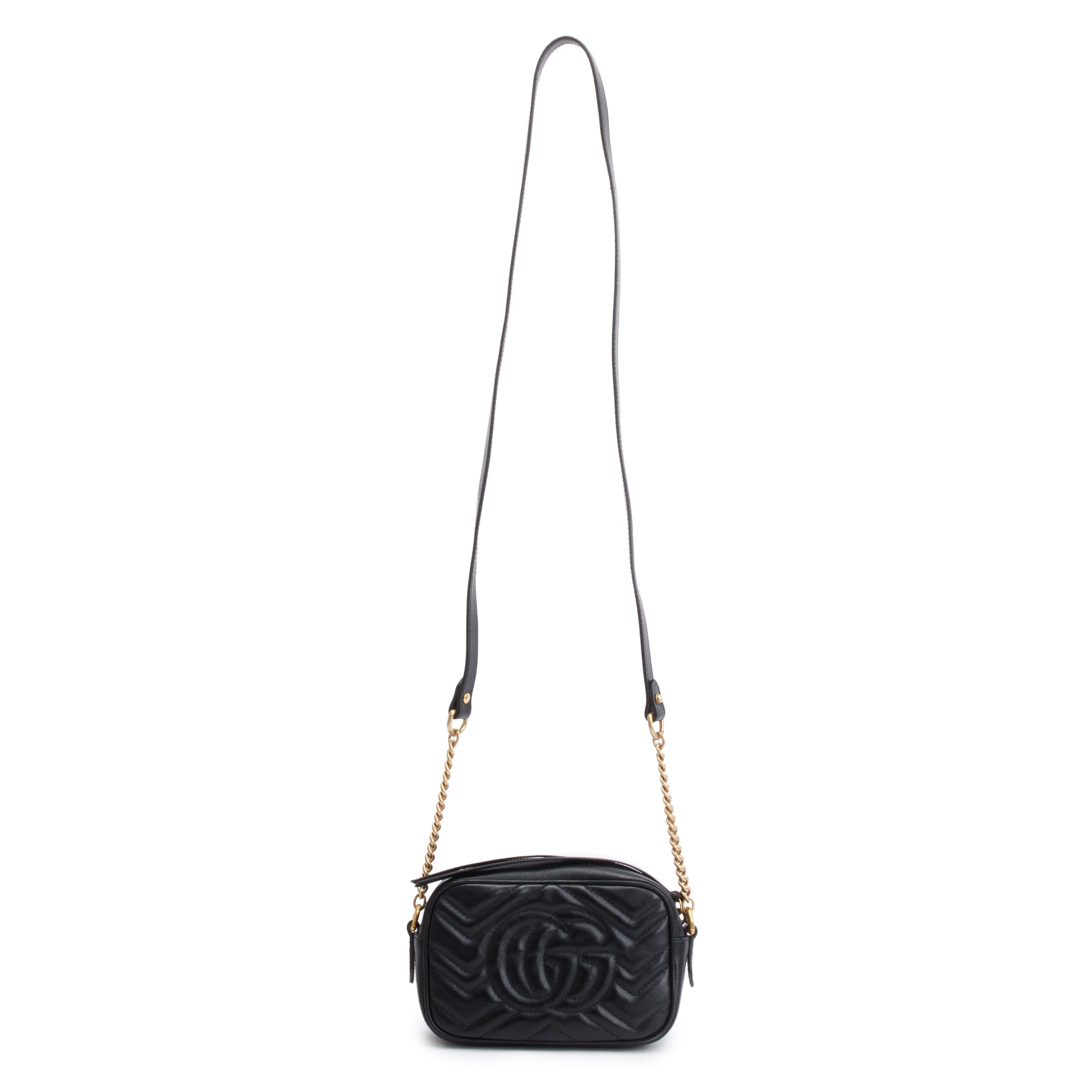 Gucci Black GG Marmont Matelasse Mini Shoulder Bag
